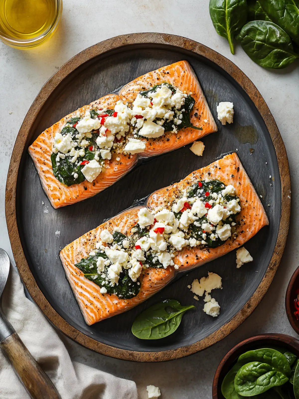 Stuffed Salmon With Spinach & Feta for a Quick Dinner Delight 5 Stuffed Salmon With Spinach & Feta