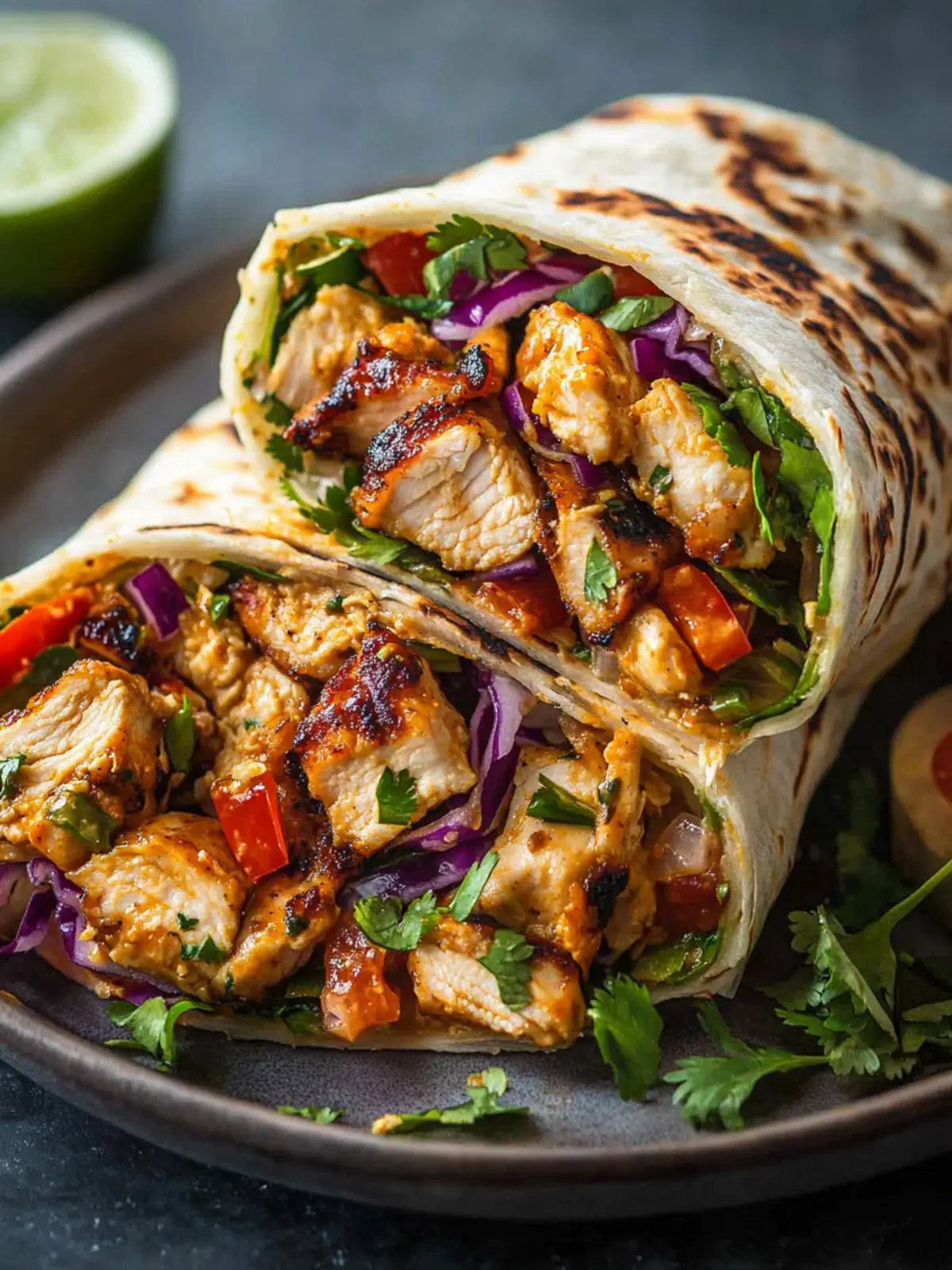 Thai Chicken Wraps with Crunchy Slaw for a Flavor-Packed Meal 2 Thai Chicken Wrap