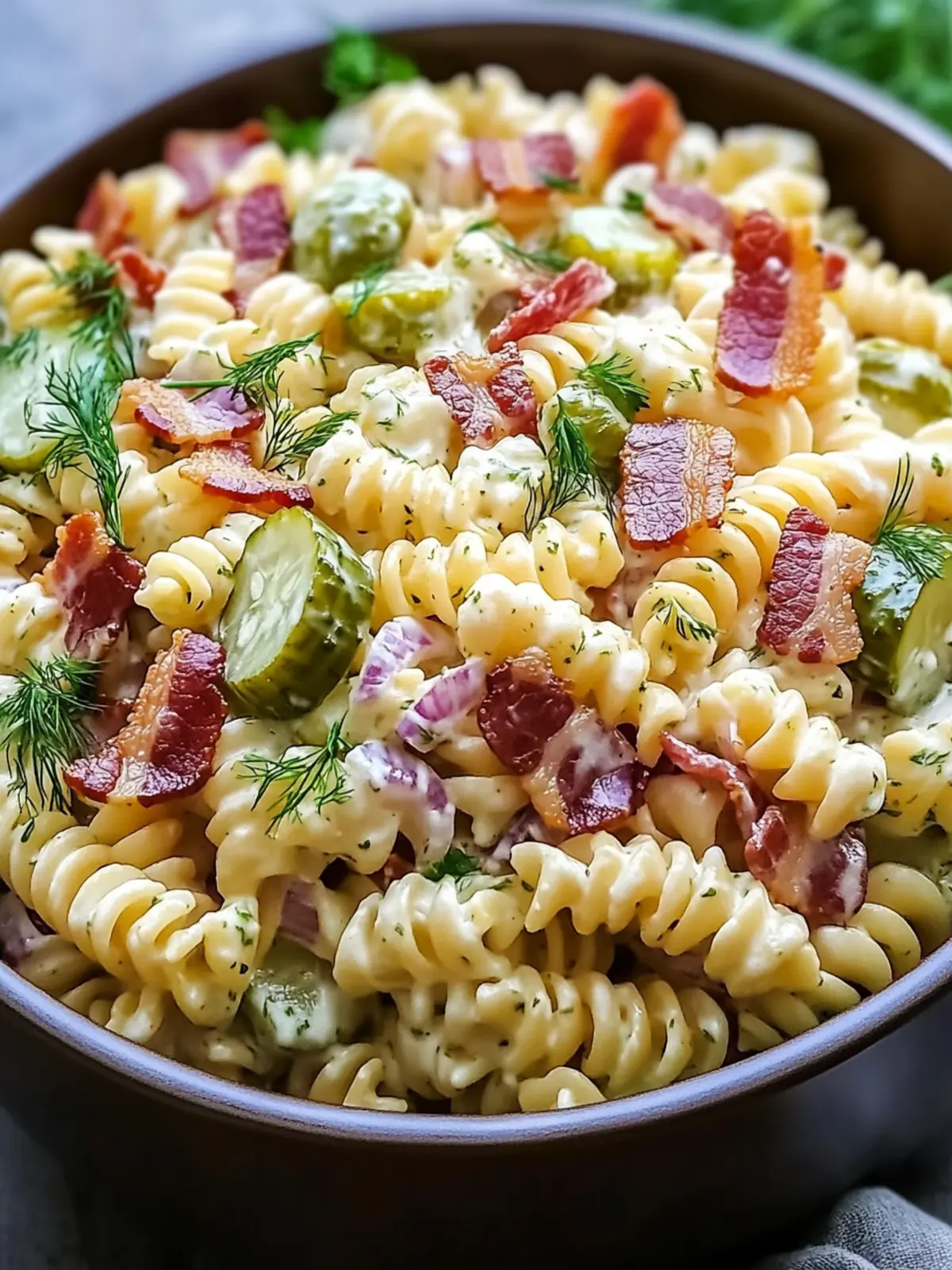 Dill Pickle Bacon Pasta Salad: Your Next BBQ Star! 2 Dill Pickle Bacon Pasta Salad