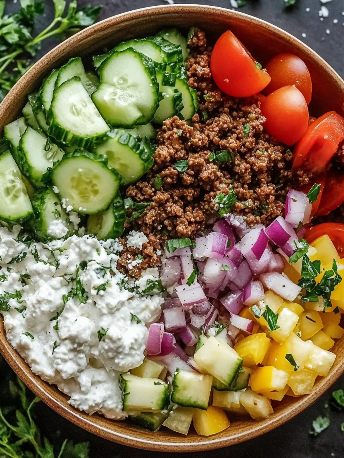 Greek Ground Beef Bowl with Tzatziki: A Mediterranean Delight 5 Greek Ground Beef Bowl