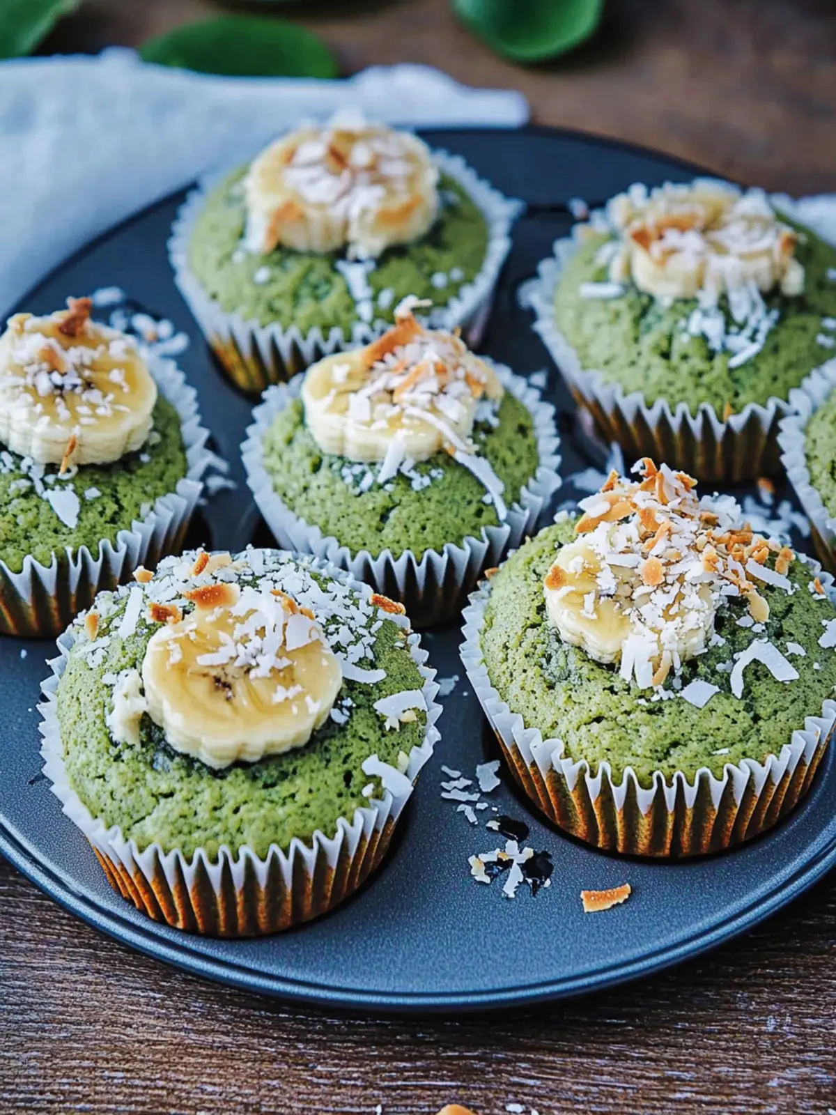 Delicious Matcha Muffins with Banana and Coconut Bliss 3 Matcha Muffins with Banana and Coconut