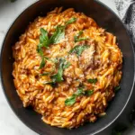 Creamy Ground Beef Orzo with Tomato Cream Sauce Delight 7 Ground Beef Orzo with Tomato Cream Sauce