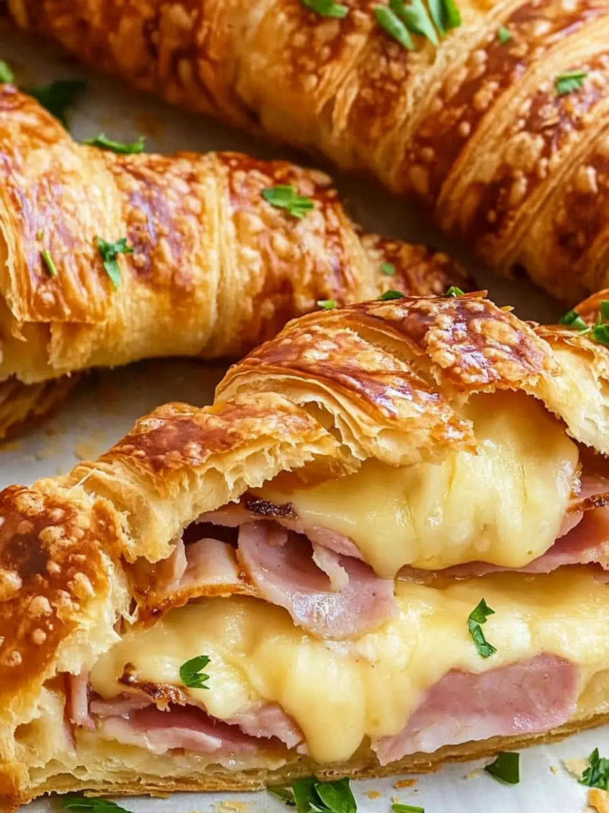 Baked Ham and Cheese Croissants With a Sweet Surprise 2 Baked Ham and Cheese Croissants