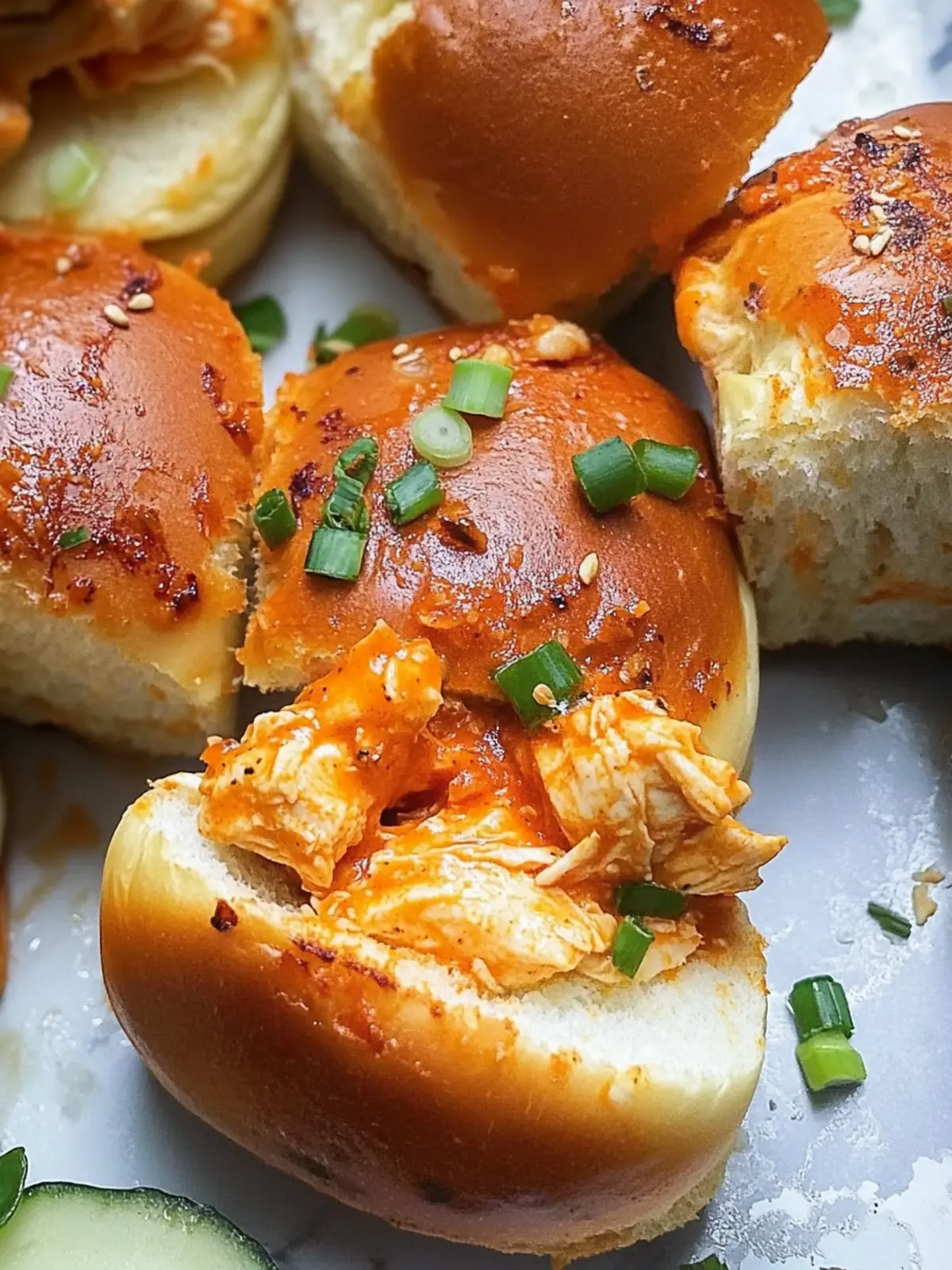 Buffalo Chicken Sliders: Satisfy Your Cravings with Spice! 4 Buffalo Chicken Sliders