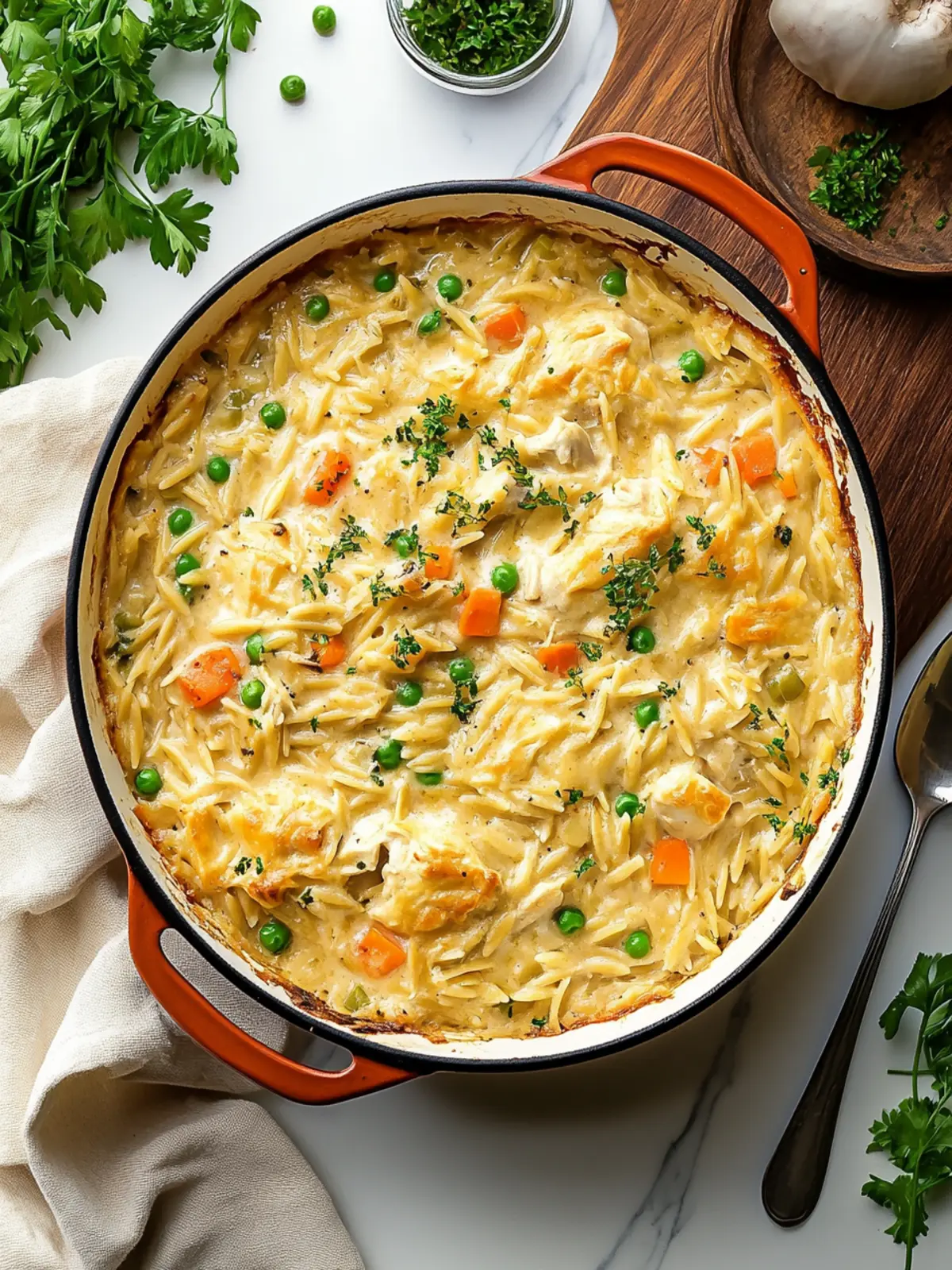 Comforting Chicken Pot Pie Orzo for Cozy Nights In 2 Chicken Pot Pie Orzo