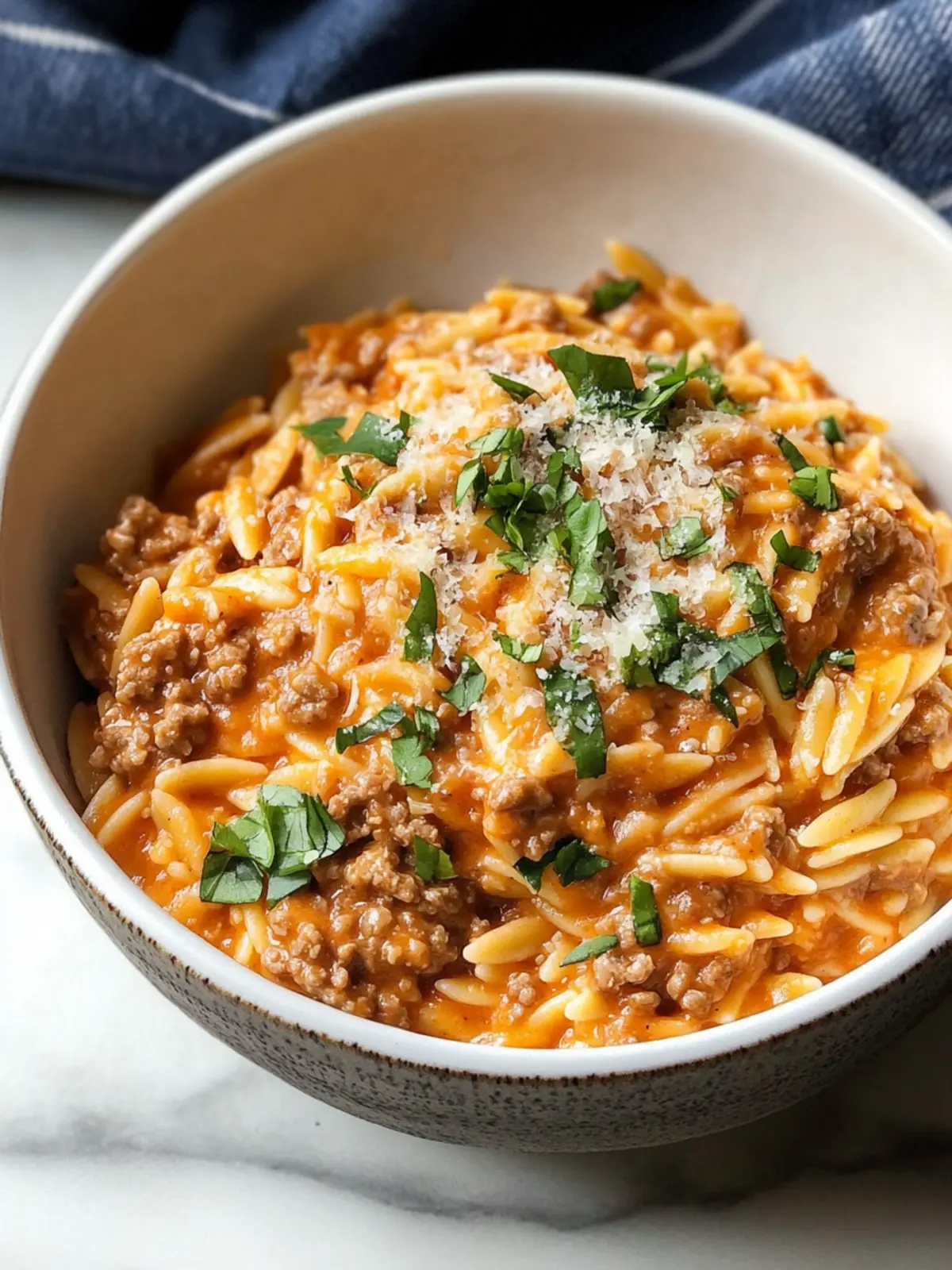 Creamy Ground Beef Orzo with Tomato Cream Sauce Delight 2 Ground Beef Orzo with Tomato Cream Sauce