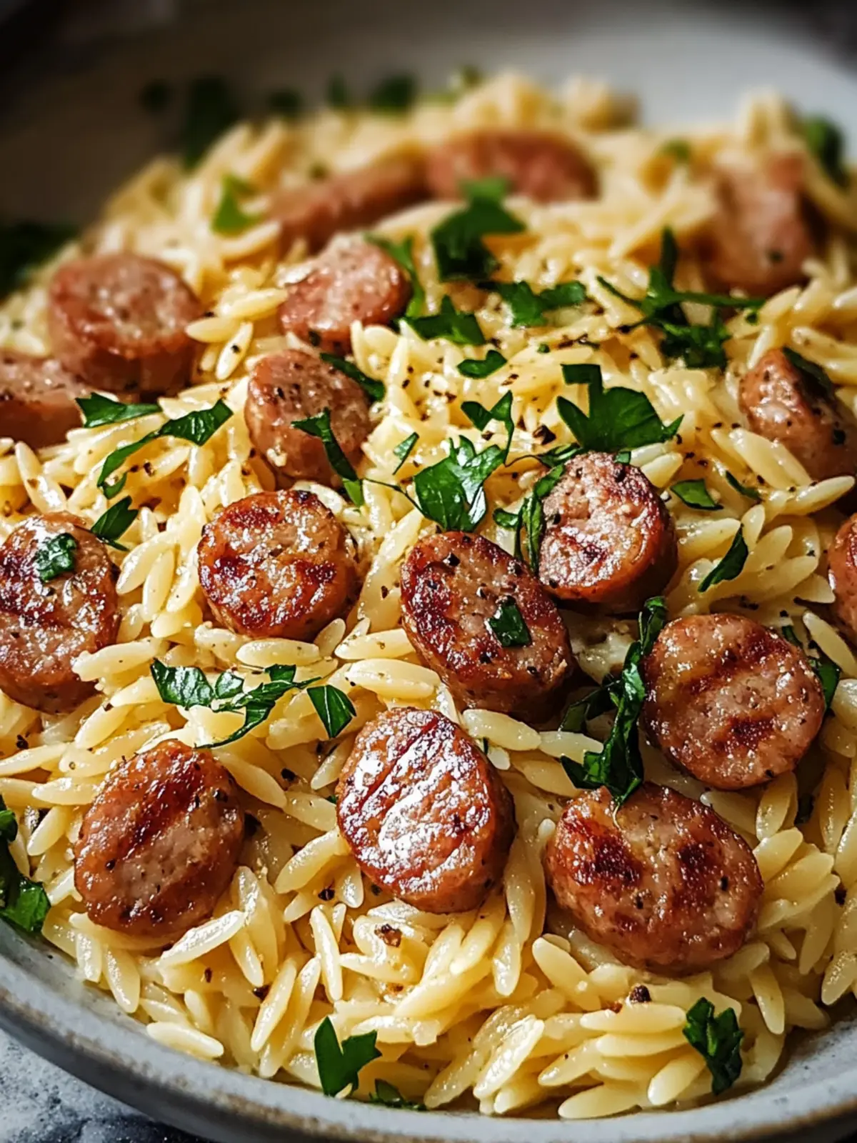 Garlic Butter Sausage and Orzo: Your New Cozy Comfort Classic 3 Garlic Butter Sausage and Orzo