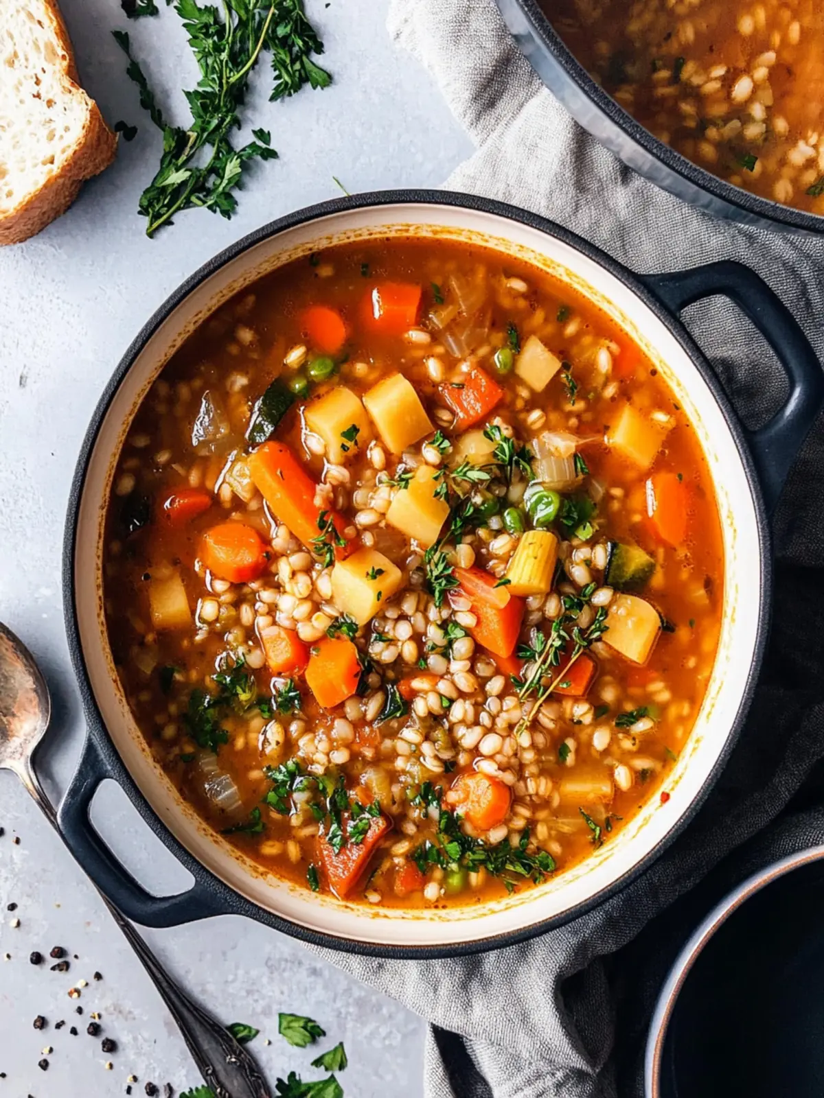 Nutritious Vegetable Barley Soup: Cozy One-Pot Delight 3 Vegetable Barley Soup