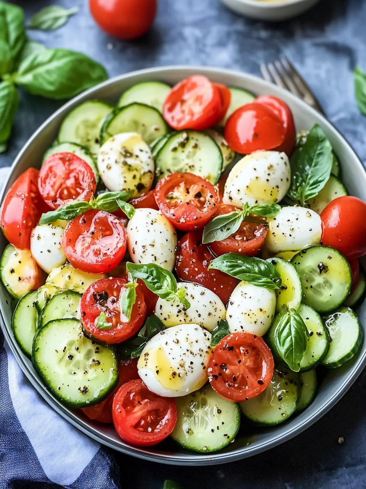 Cucumber Caprese Salad: A Fresh Twist on Classic Flavor 2 Cucumber Caprese Salad