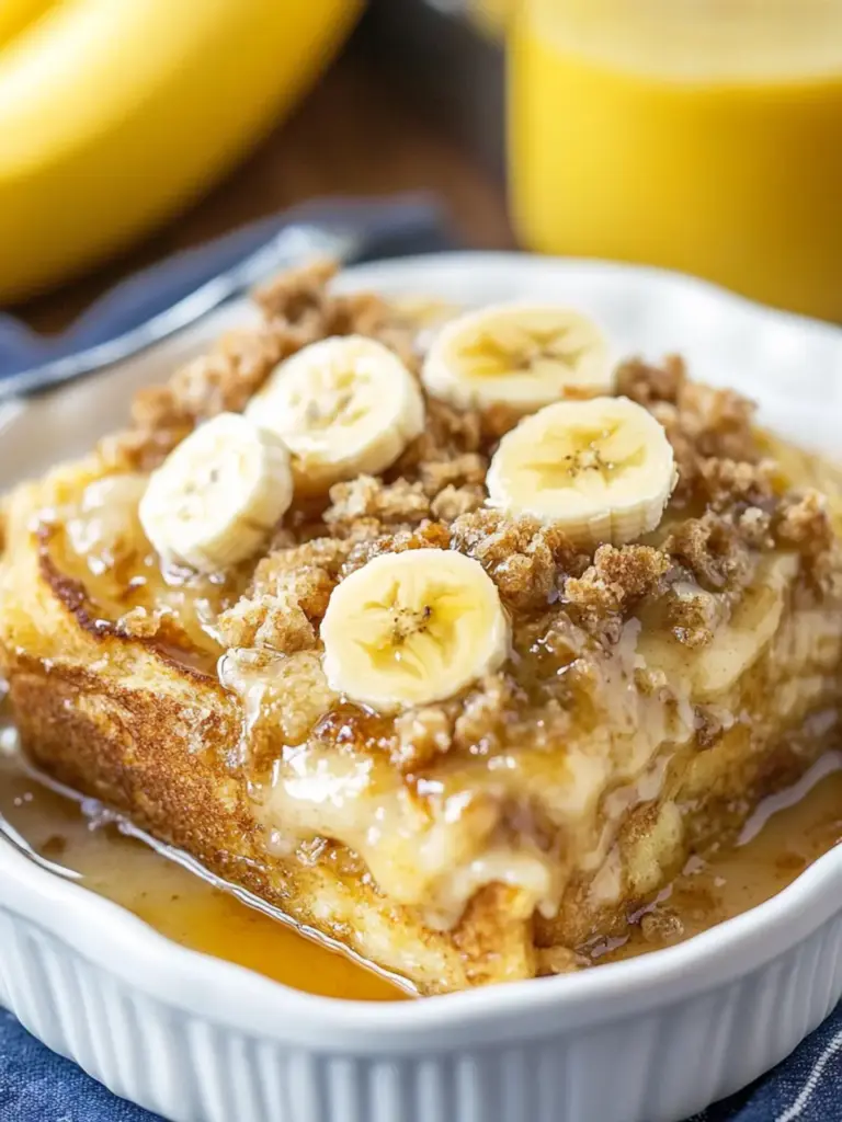 Overnight Baked Banana French Toast