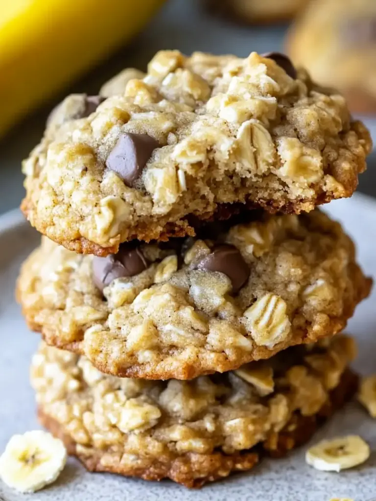 Chewy Banana Oatmeal Cookies