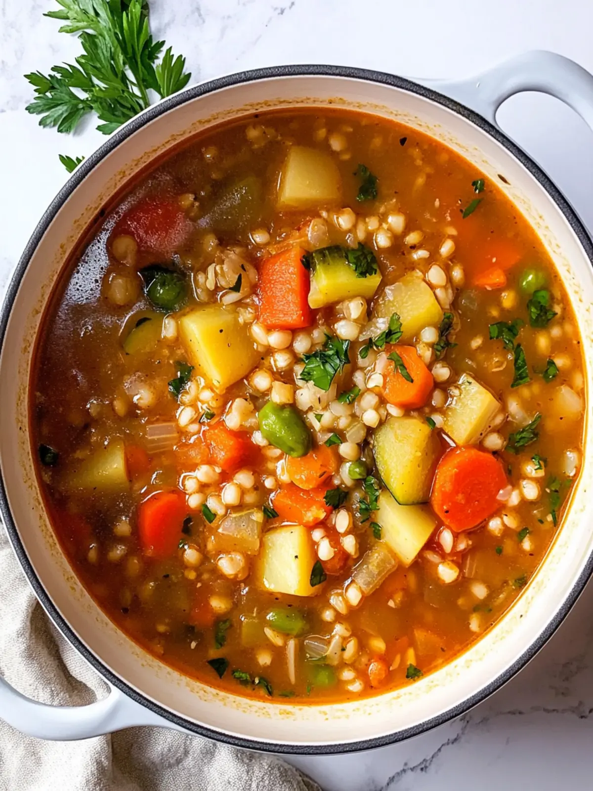 Nutritious Vegetable Barley Soup: Cozy One-Pot Delight 2 Vegetable Barley Soup