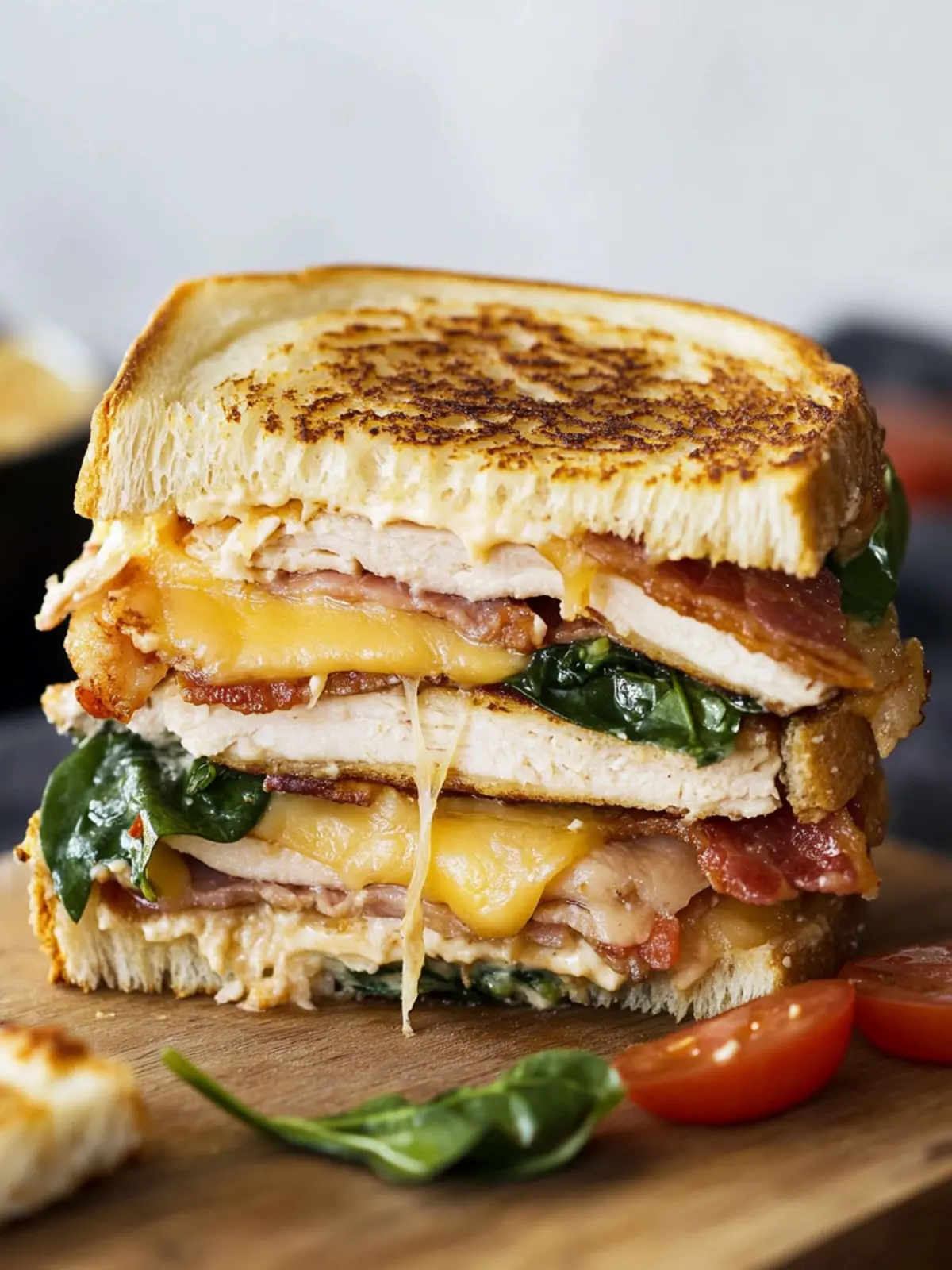 Mouthwatering Turkey Melt with Cheddar, Spinach, and Bacon Bliss 3 Turkey Melt with Cheddar, Spinach, and Bacon