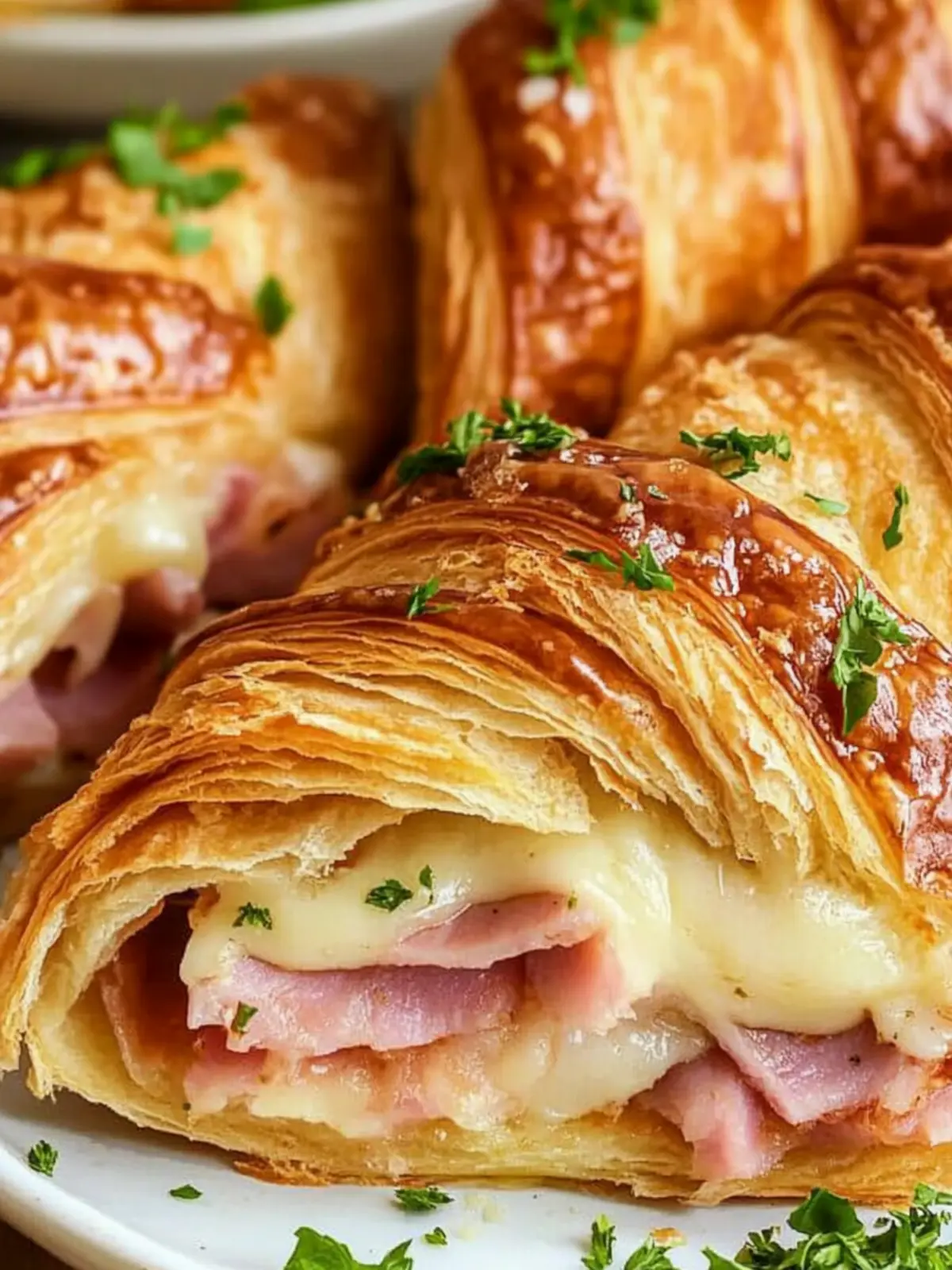 Baked Ham and Cheese Croissants With a Sweet Surprise 4 Baked Ham and Cheese Croissants
