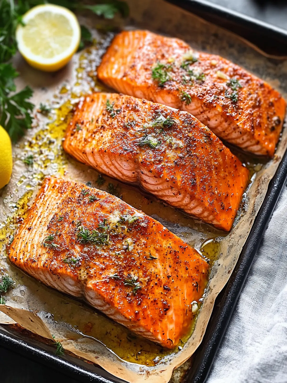 Oven Baked Salmon with Honey Garlic Glaze for Easy Dinner 2 Oven Baked Salmon