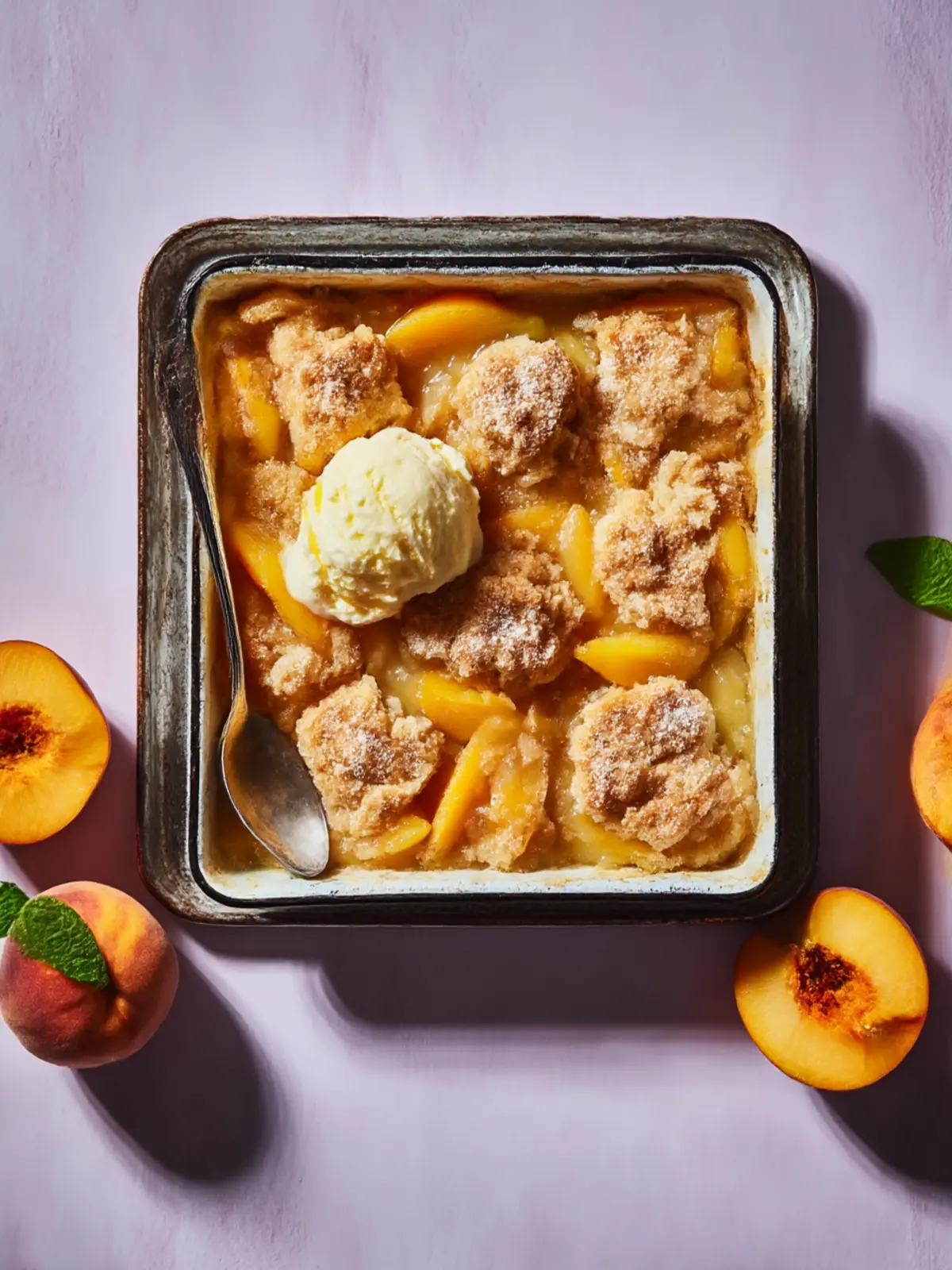 Irresistible Peach Cobbler with a Crunchy Topping Delight 3 Peach Cobbler