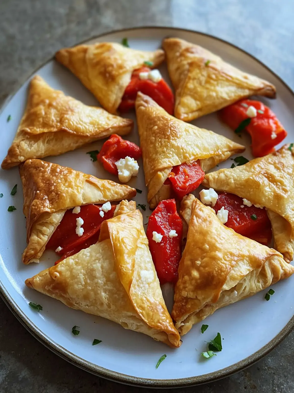 Savory Roasted-Red-Pepper and Feta Triangles You’ll Crave 5 Roasted-Red-Pepper and Feta Triangles