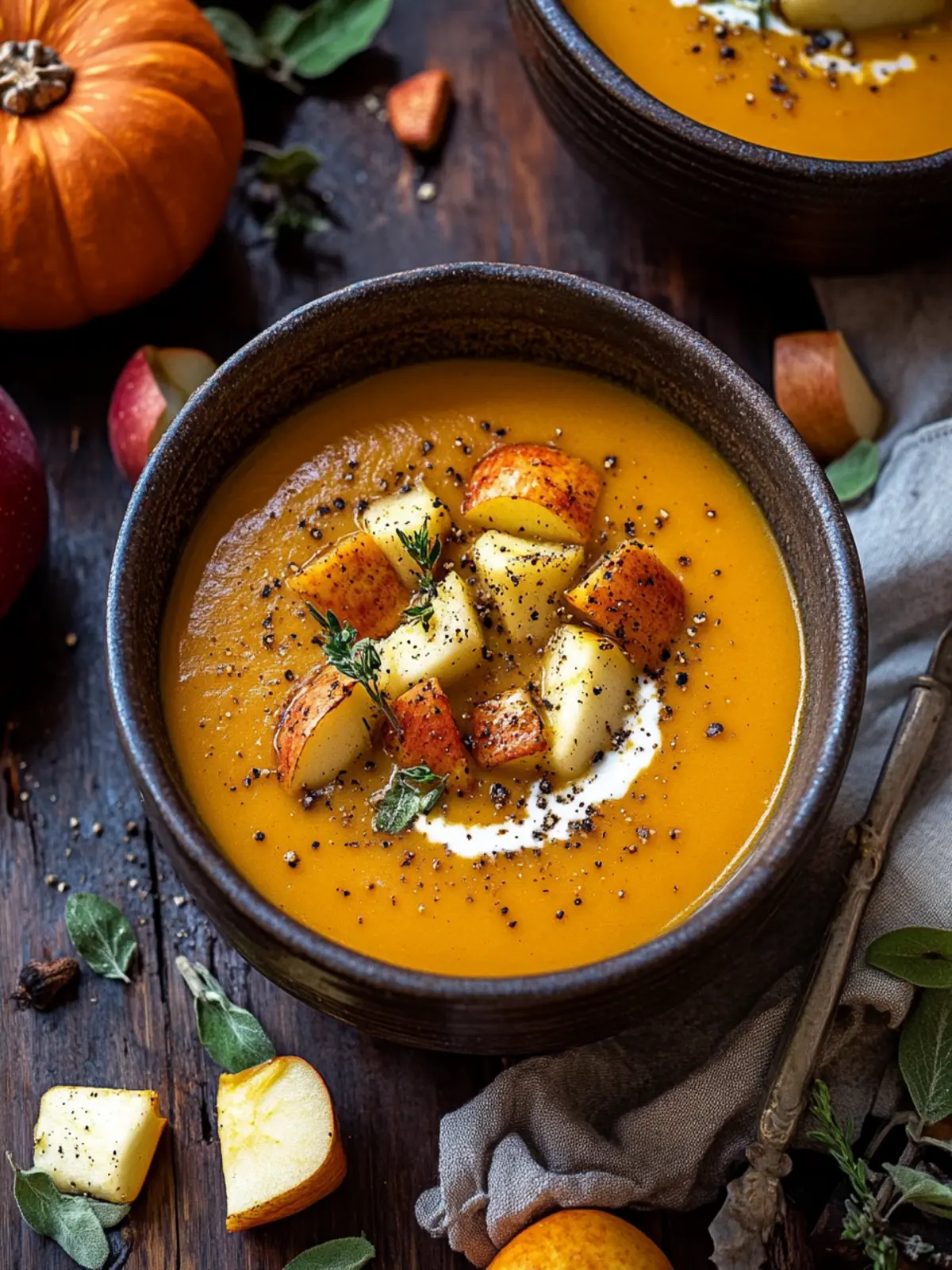 Creamy Roasted Apple Pumpkin Soup for Cozy Fall Nights 2 Roasted Apple Pumpkin Soup