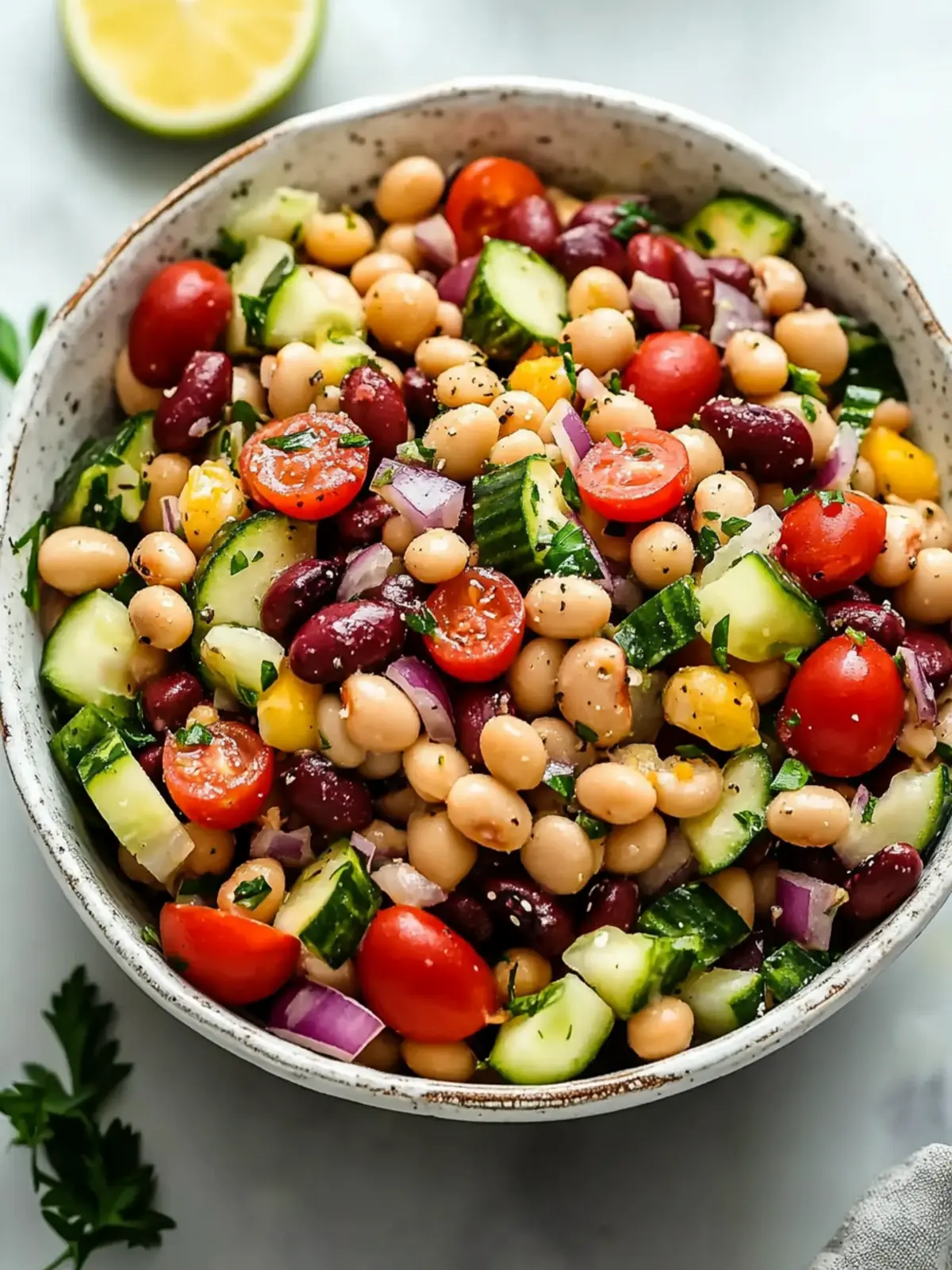 Simple Mediterranean Dense Bean Salad for Flavorful Meals 4 Mediterranean Dense Bean Salad