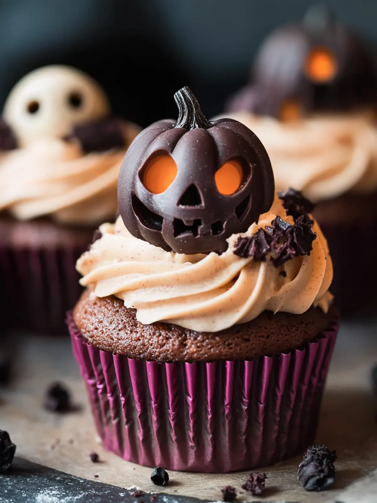 Vegan Halloween Cupcakes with Spooky Blackberry Surprise 4 Vegan Halloween Cupcakes