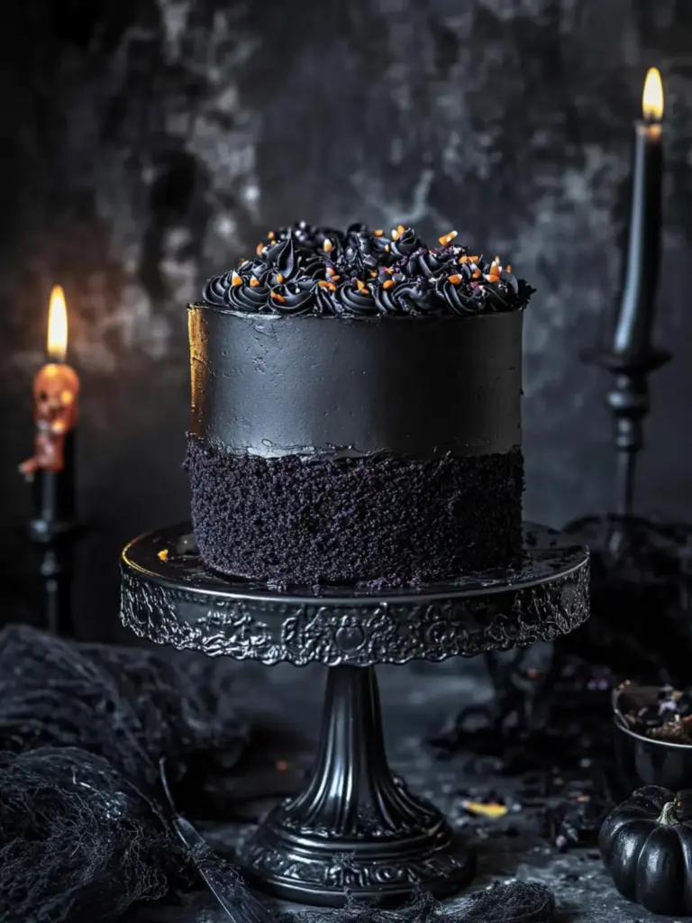 Black Velvet Halloween Cake