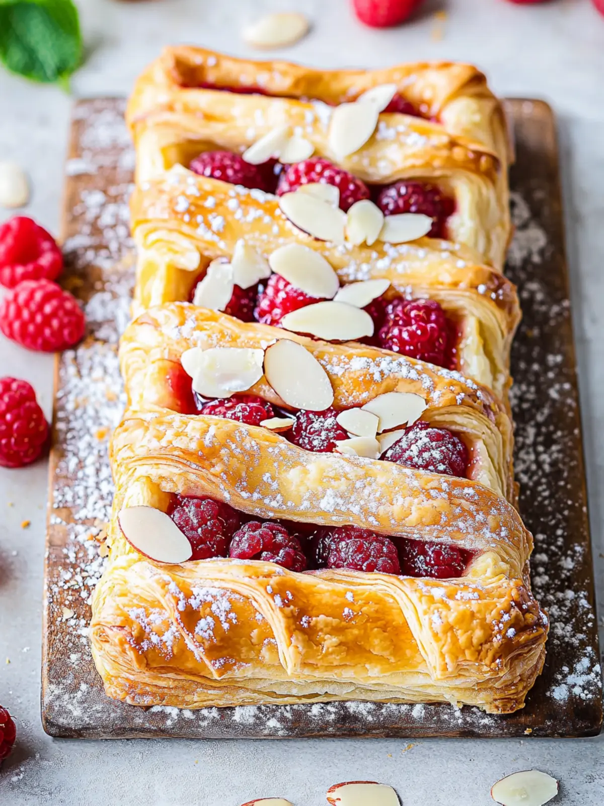 Raspberry Almond Puff Pastry Danish
