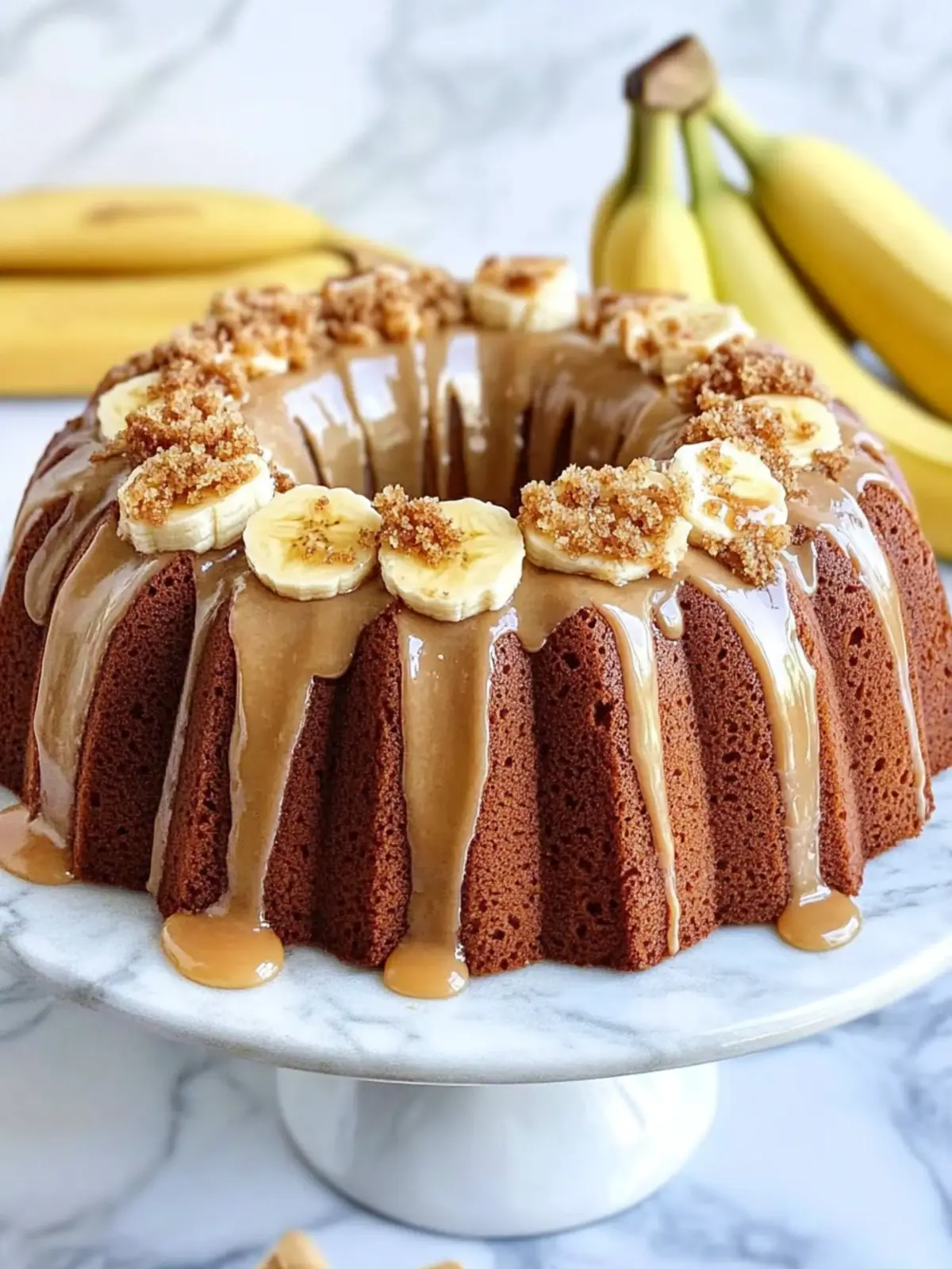 Moist Banana Bundt Cake with Irresistible Brown Sugar Glaze 3 Banana Bundt Cake with Brown Sugar Glaze