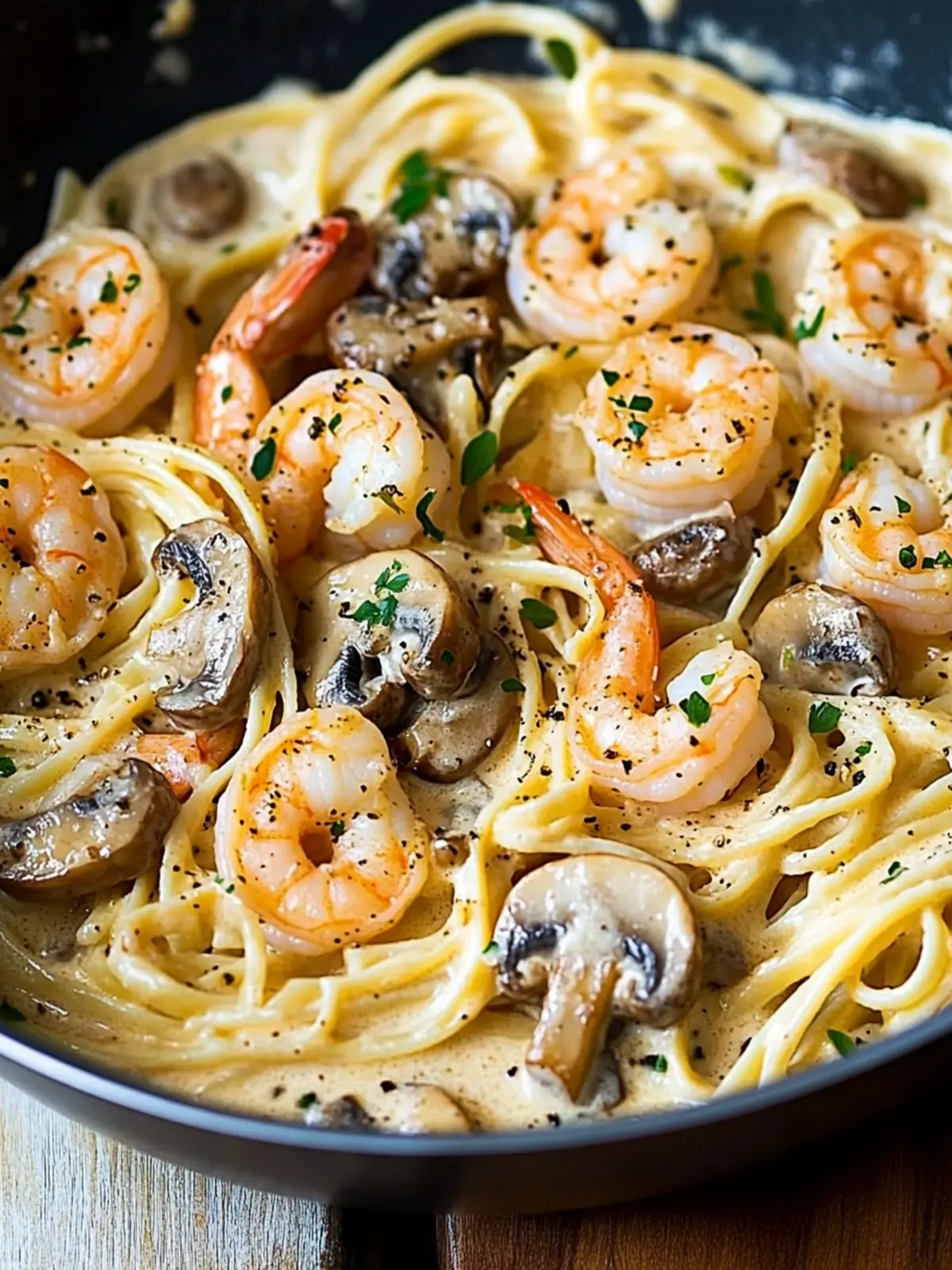 Creamy Shrimp Pasta with Mushrooms for Ultimate Comfort Food 2 Creamy Shrimp Pasta with Mushrooms