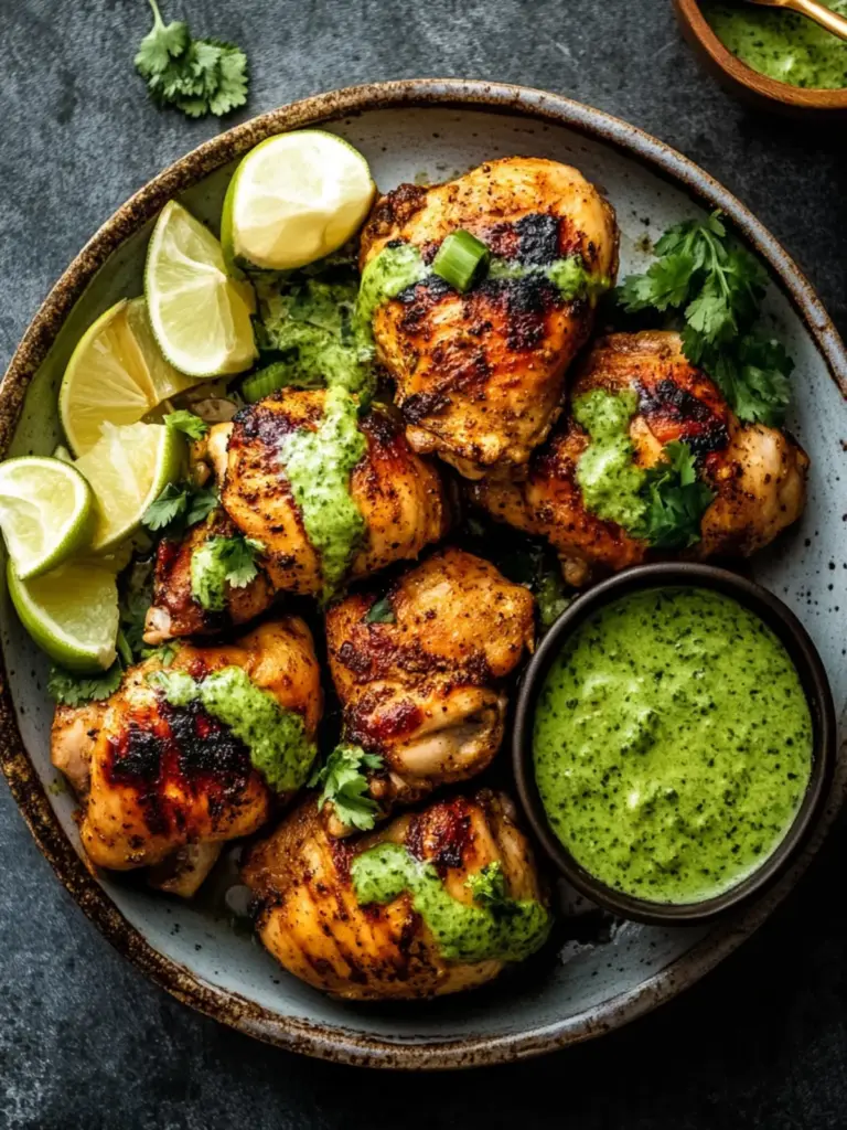 Peruvian Chicken with Green Sauce