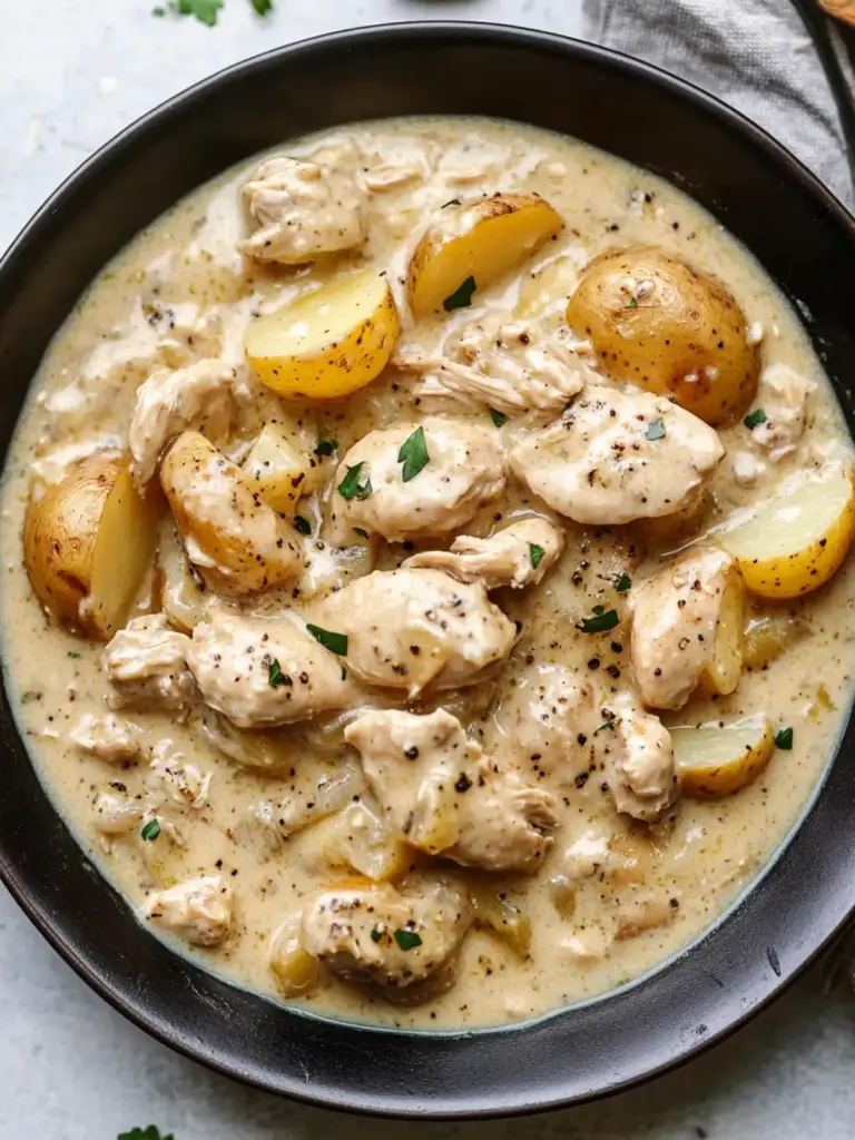 Slow Cooker Creamy Potato Chicken