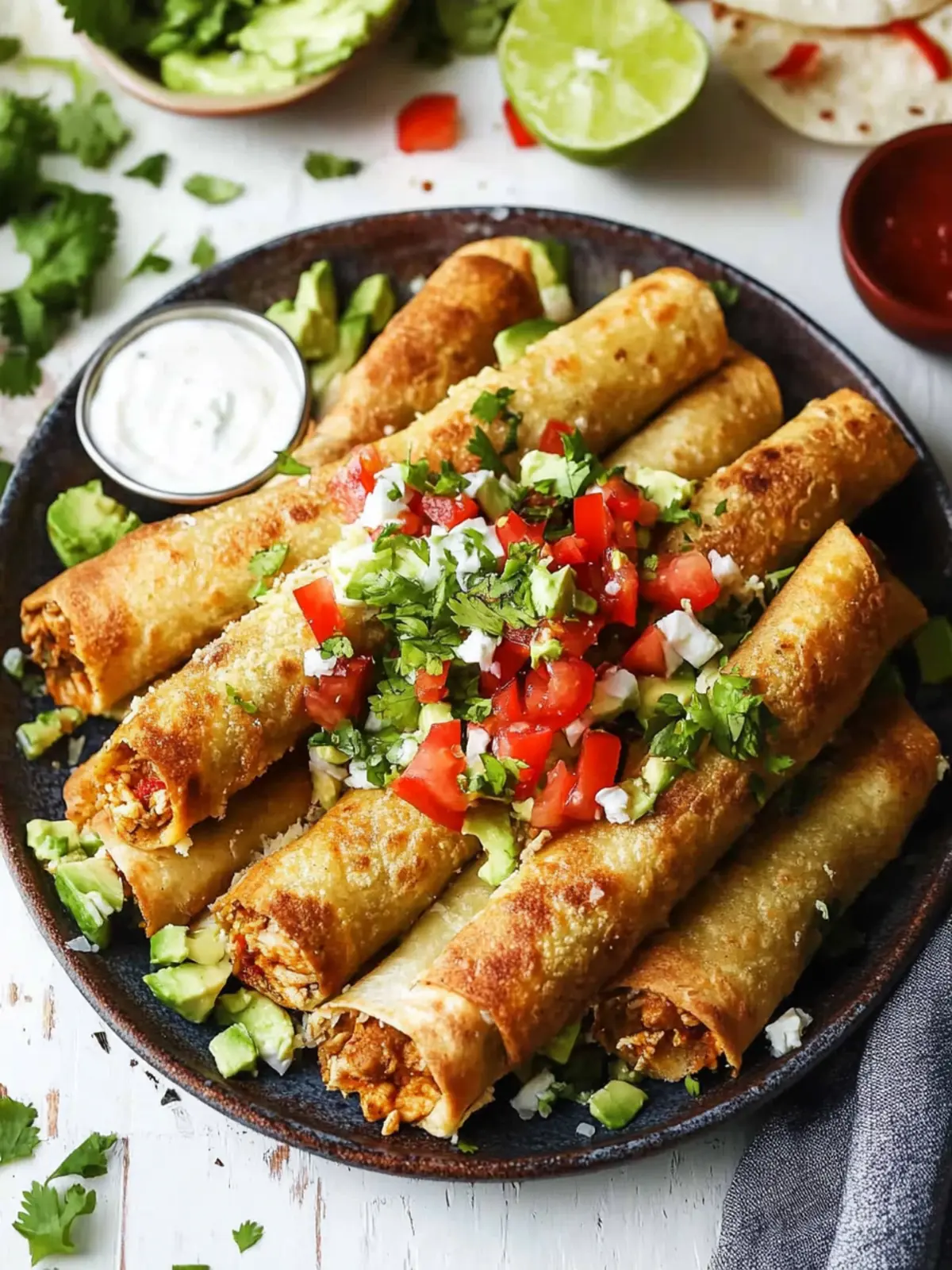 Ultimate Chicken Flautas - Quick and Crispy Delight! 5 Chicken Flautas