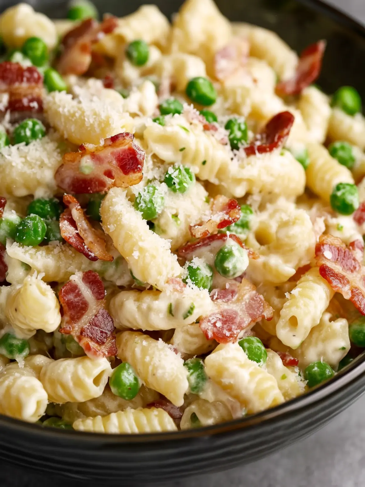 Mouthwatering Creamy Pea and Bacon Pasta Salad You'll Love 4 Creamy Pea and Bacon Pasta Salad
