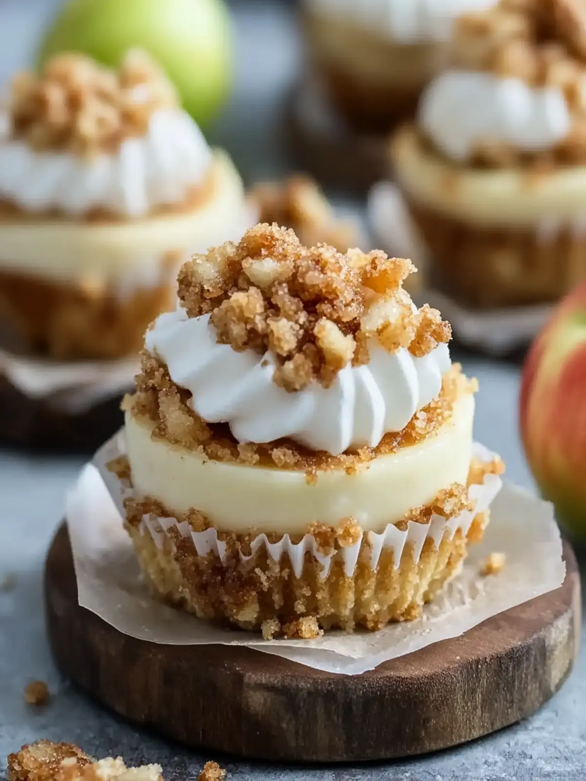 Irresistible Apple Crisp Mini Cheesecakes You’ll Love 4 Apple Crisp Mini Cheesecakes
