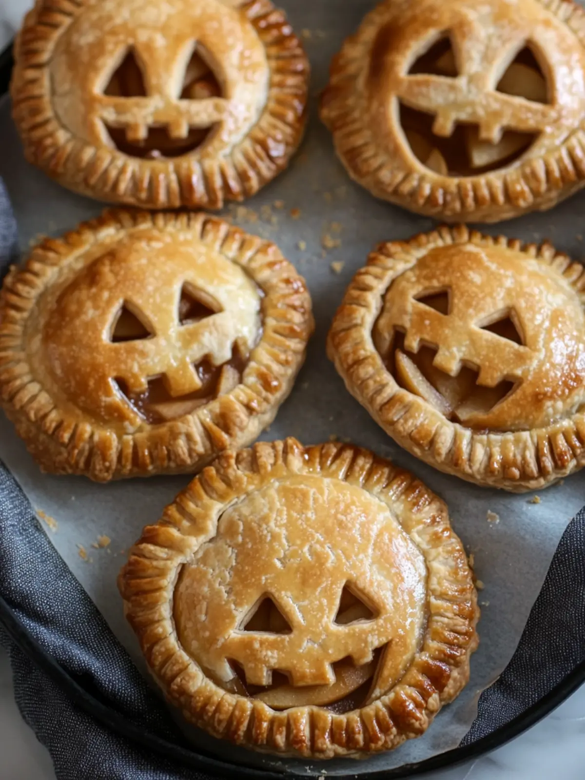 Delicious Caramel Apple Hand Pies with Fun Halloween Cutouts 2 Caramel Apple Hand Pies with Halloween Cutouts