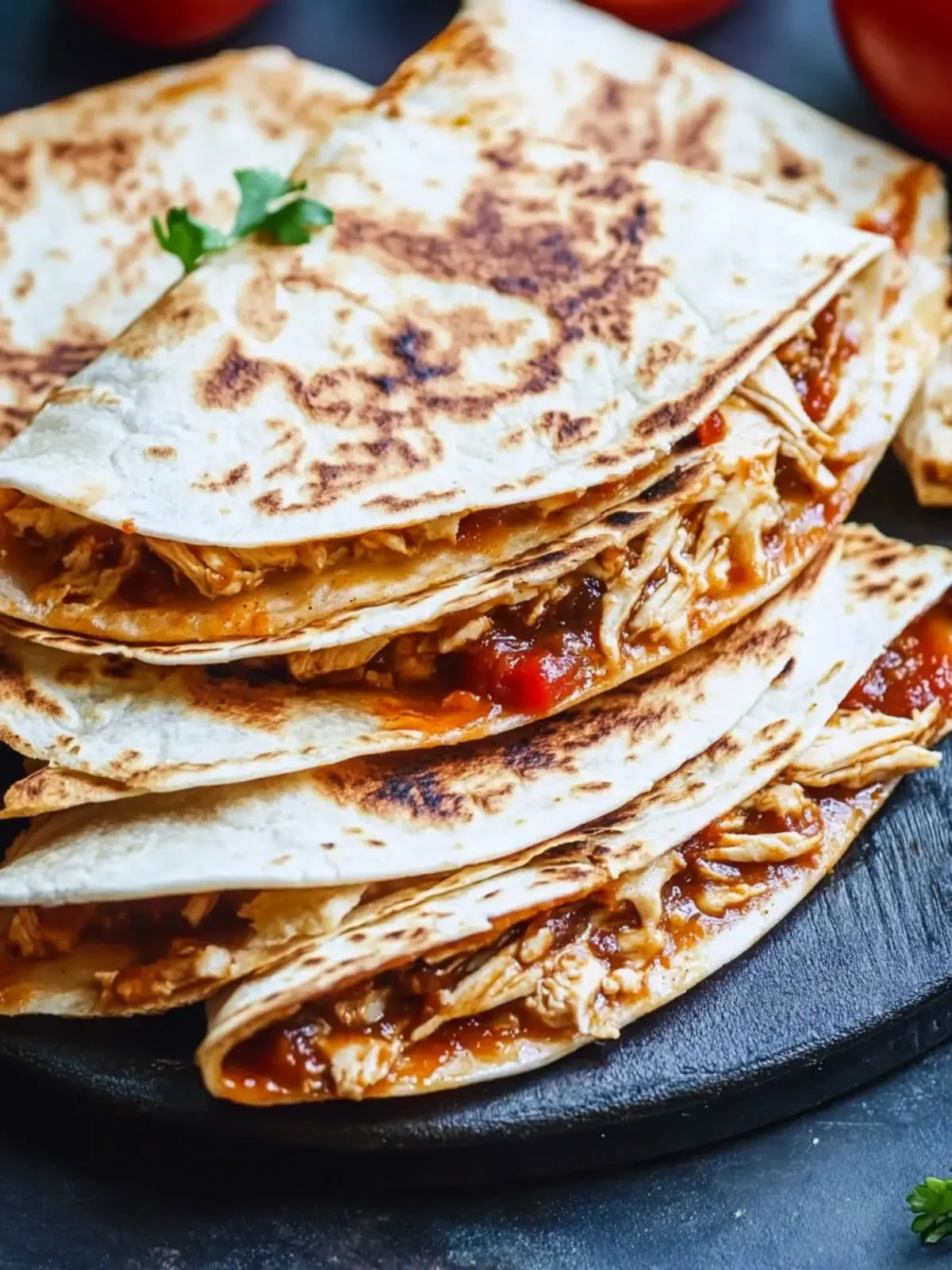 Savory BBQ Chicken Quesadilla: Quick & Perfect for Snacks! 4 BBQ Chicken Quesadilla