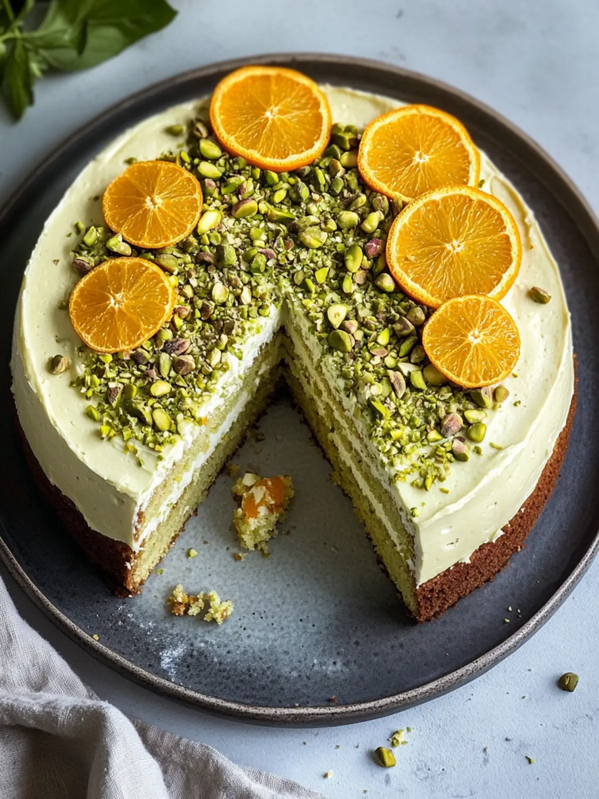 Pistachio, Orange & Ricotta Cake