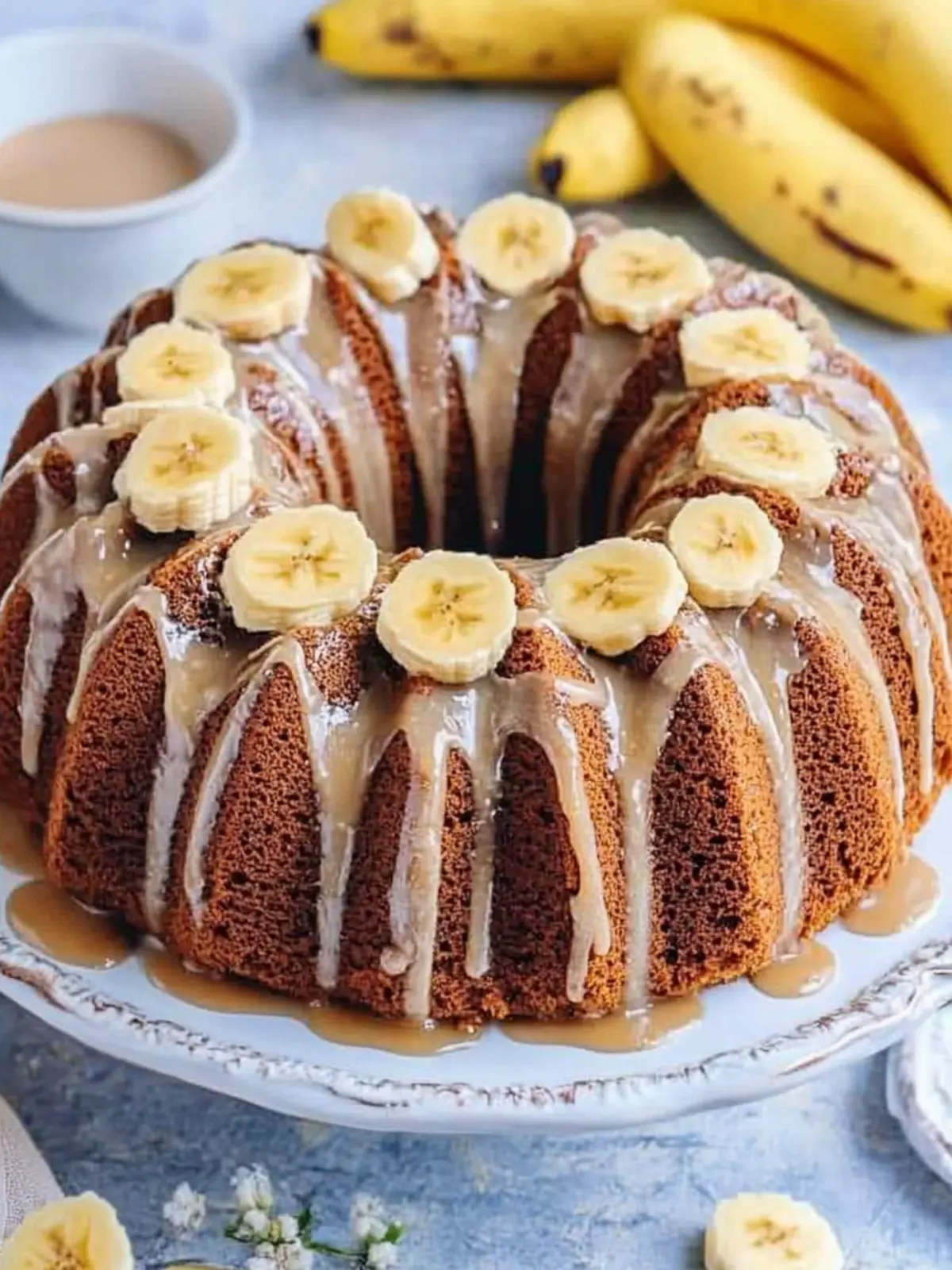 Moist Banana Bundt Cake with Irresistible Brown Sugar Glaze 2 Banana Bundt Cake with Brown Sugar Glaze