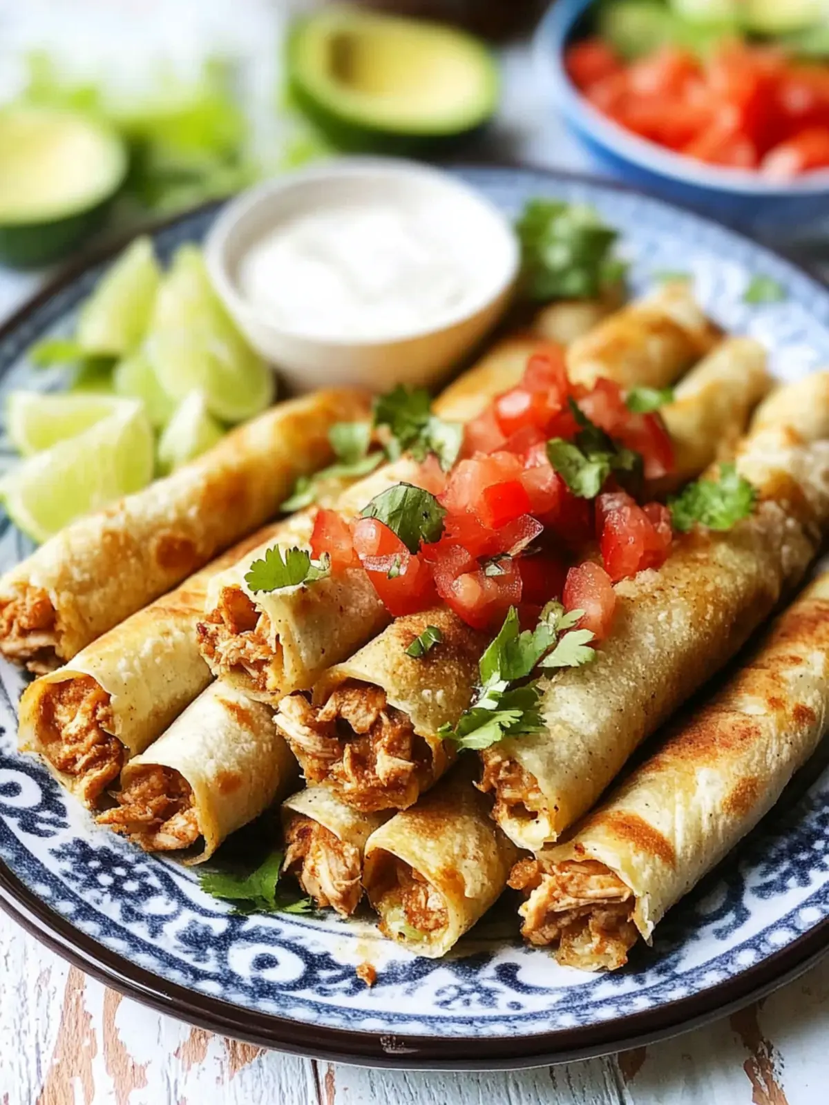 Ultimate Chicken Flautas - Quick and Crispy Delight! 4 Chicken Flautas
