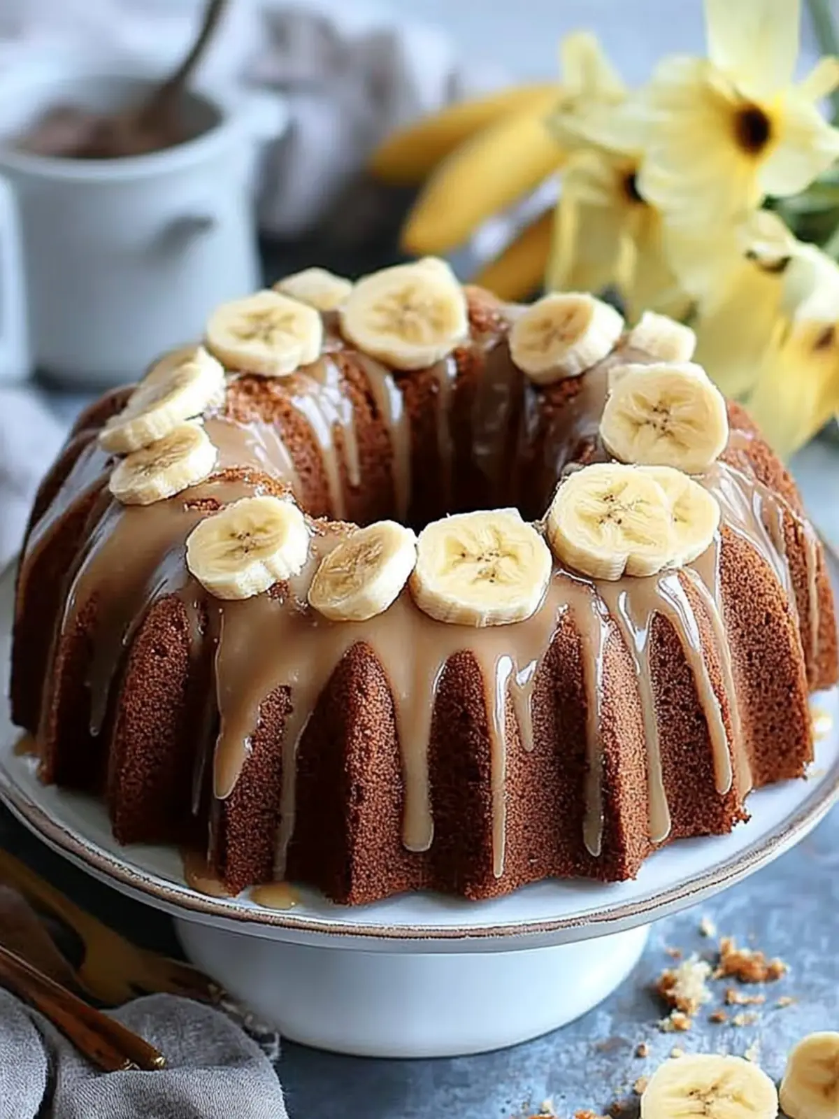 Moist Banana Bundt Cake with Irresistible Brown Sugar Glaze 5 Banana Bundt Cake with Brown Sugar Glaze