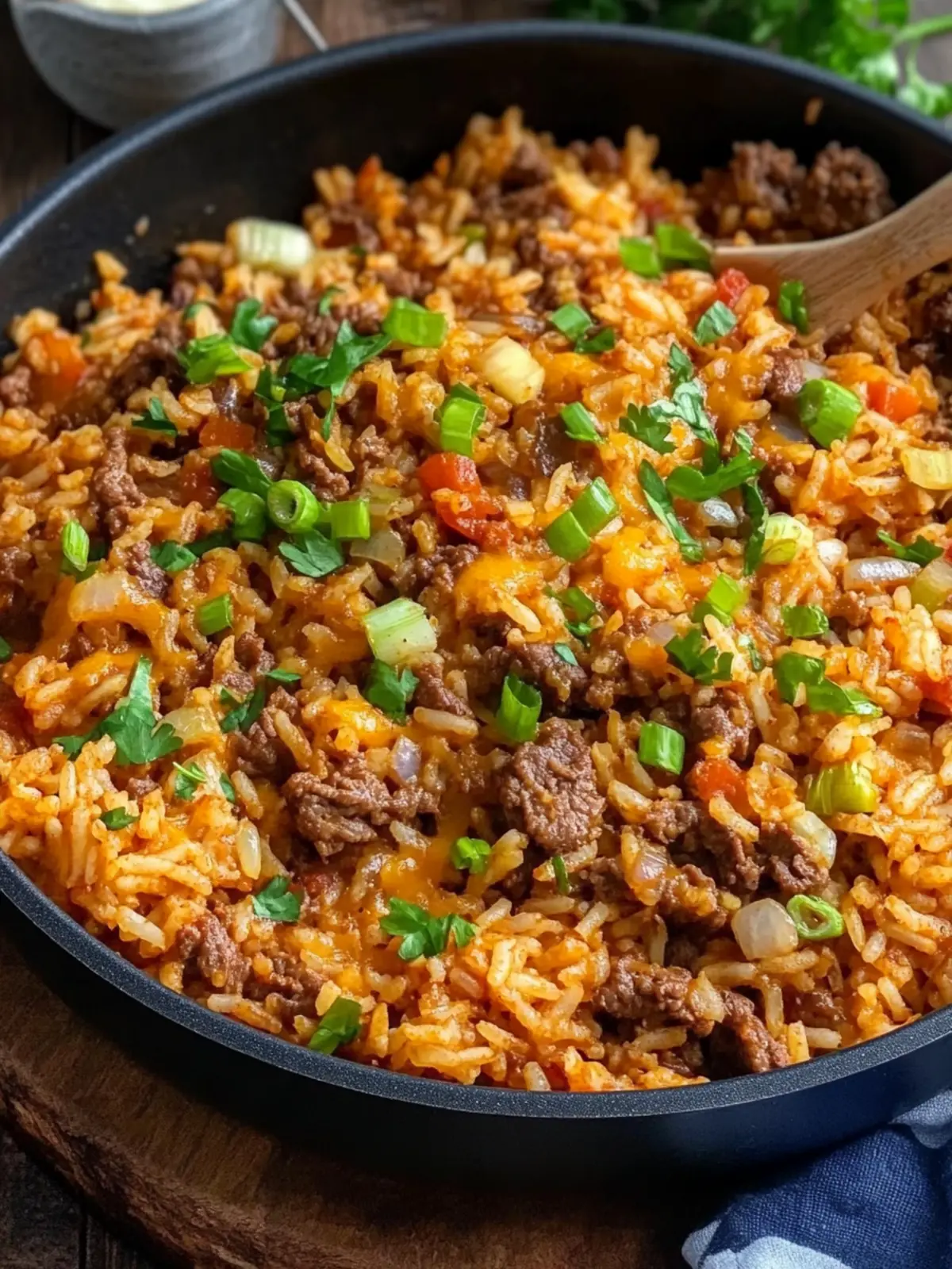 One Pot Cheesy Cajun Beef Rice for a Flavorful Dinner Bliss 3 One Pot Cheesy Cajun Beef Rice