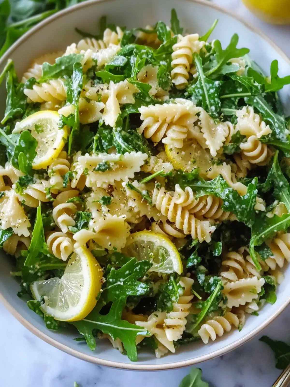 Zesty Lemon Arugula Pasta Salad for Effortless Summer Vibes 5 Lemon Arugula Pasta Salad