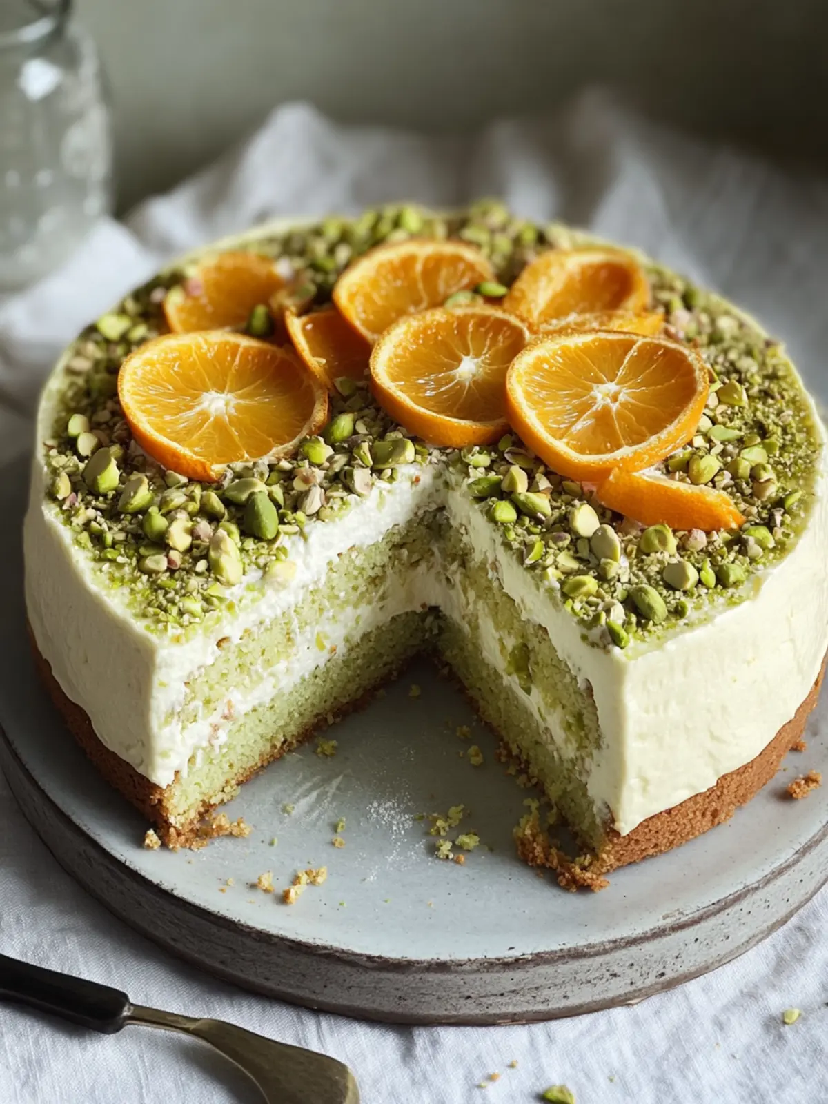 Pistachio, Orange & Ricotta Cake