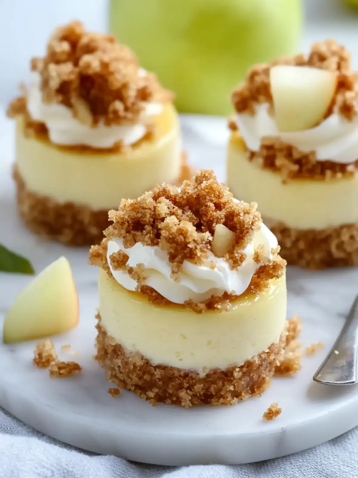 Delicious Apple Crisp Mini Cheesecakes You'll Adore 3 Apple Crisp Mini Cheesecakes