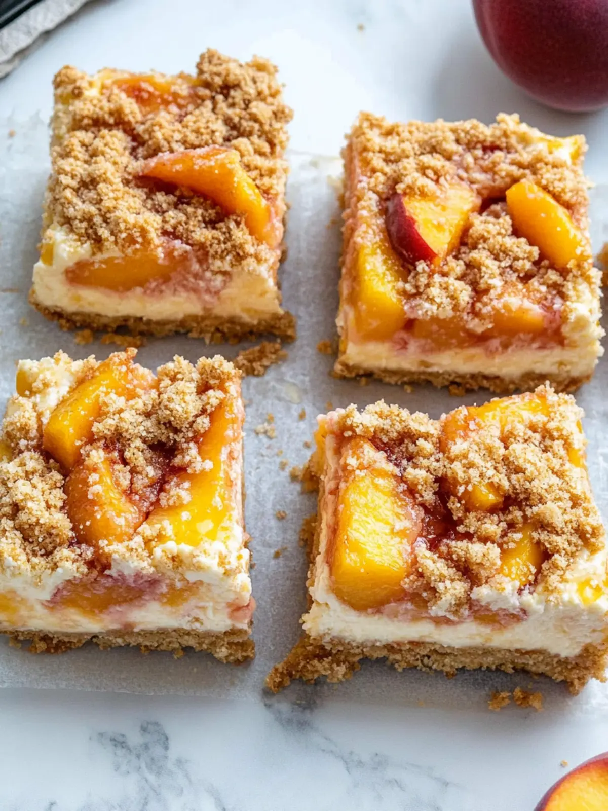 Sweet Peach Cobbler Cheesecake Bars That Steal the Show 5 Peach Cobbler Cheesecake Bars