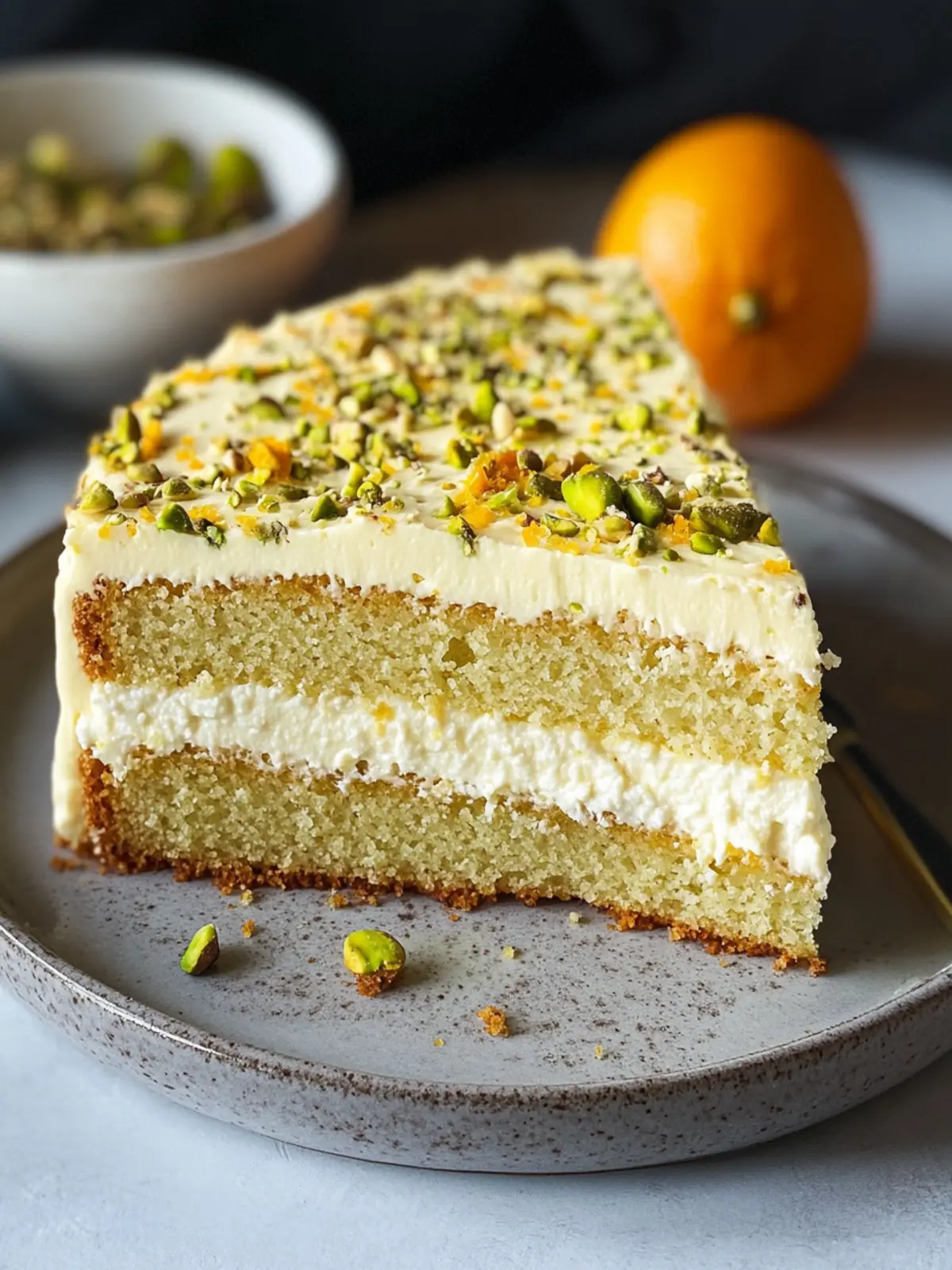 Pistachio, Orange & Ricotta Cake