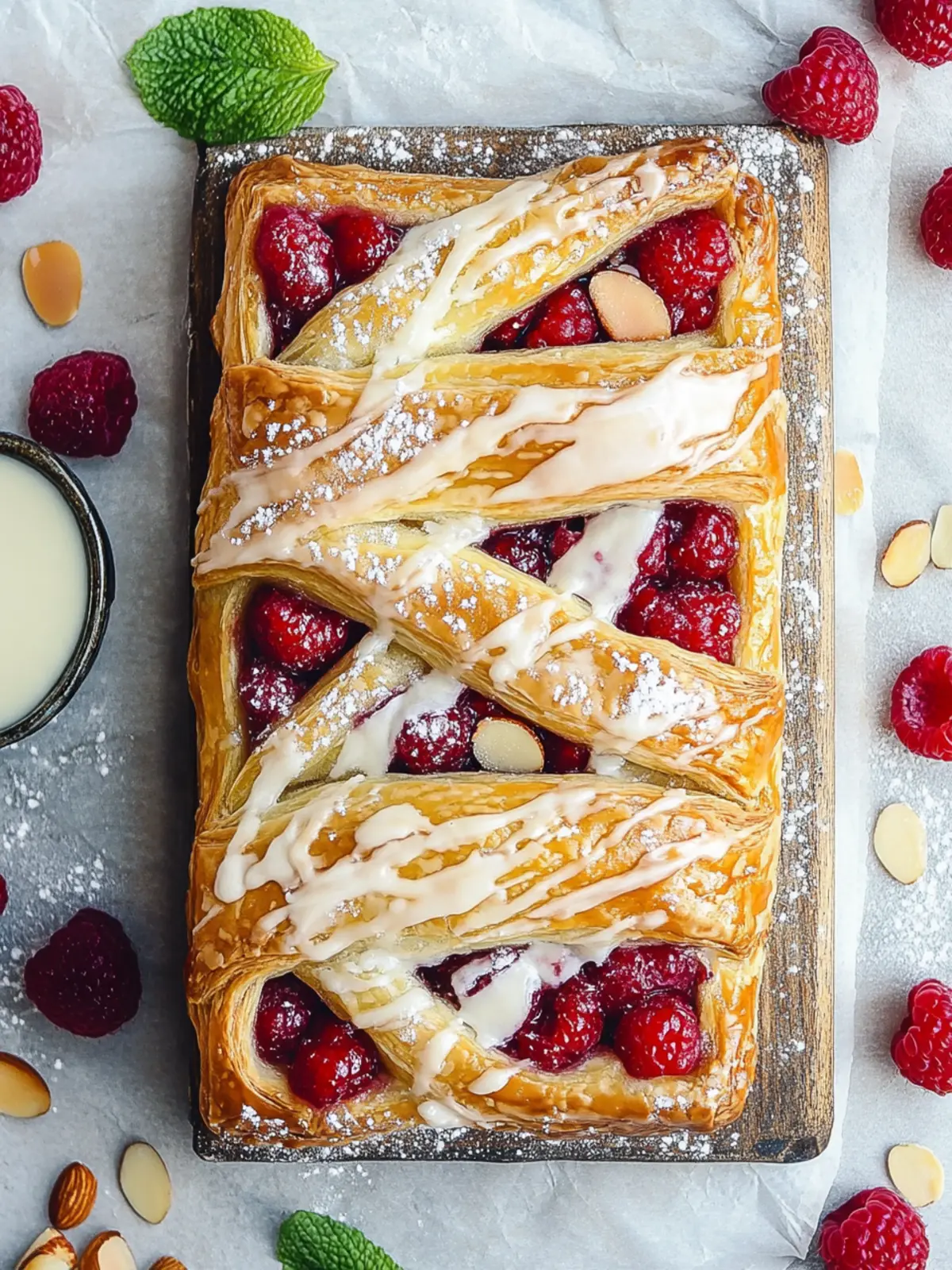 Raspberry Almond Puff Pastry Danish
