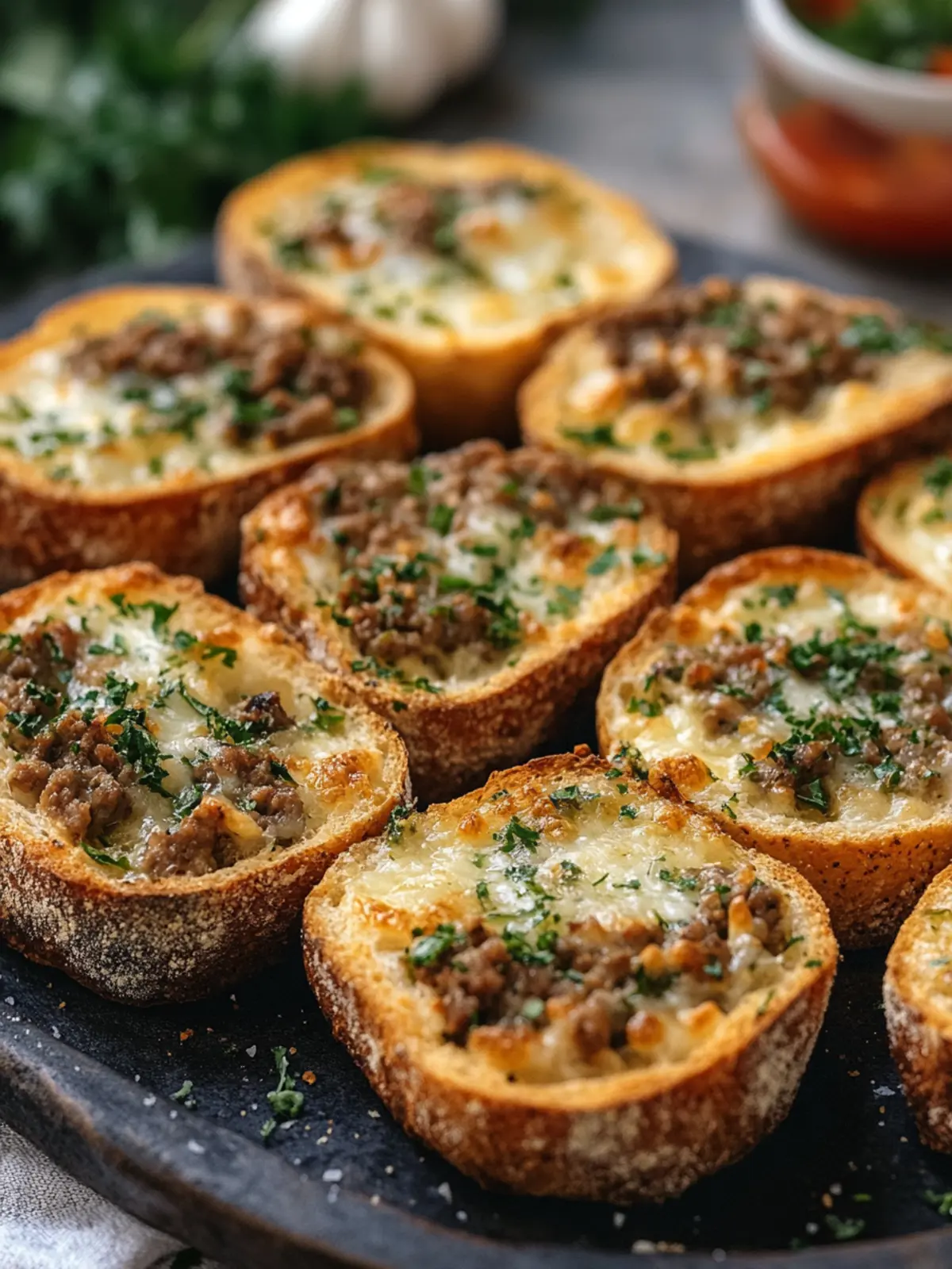 Sizzling Beef Garlic Bread Bites for Cozy Nights In 4 Beef Garlic Bread Bites