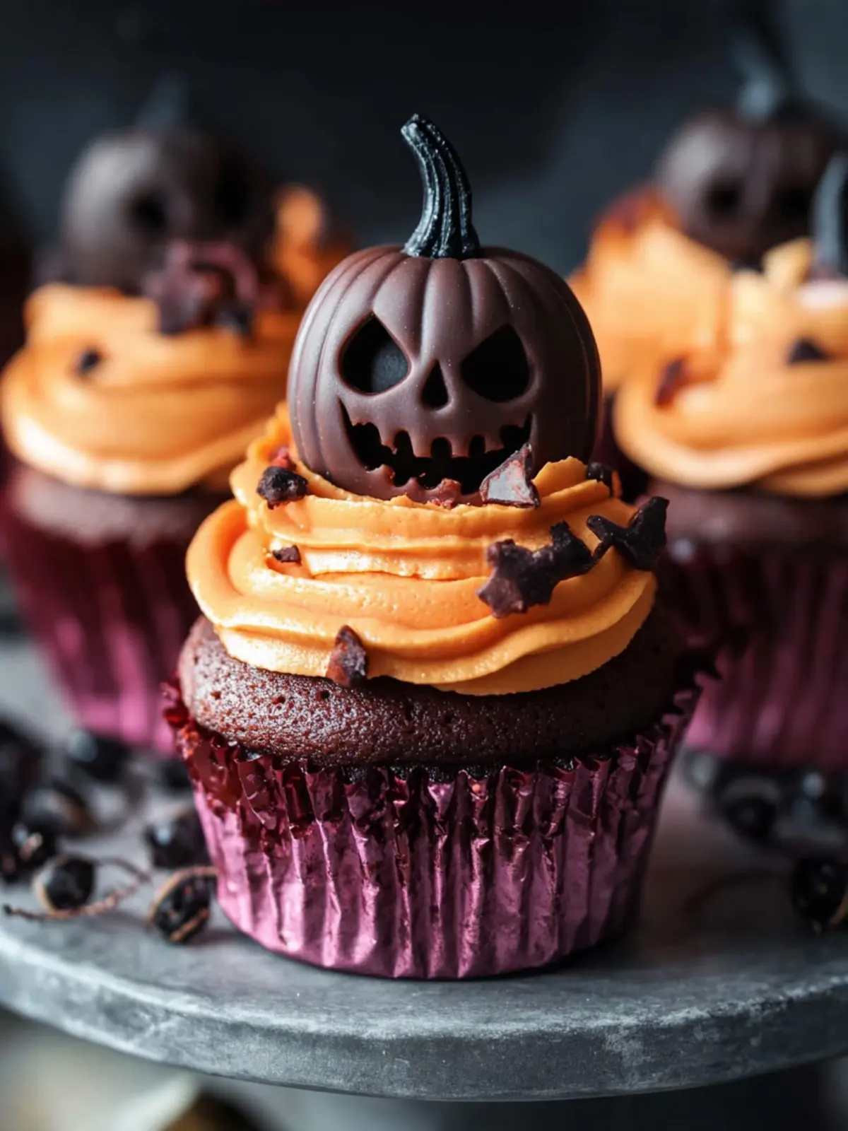 Vegan Halloween Cupcakes with Spooky Blackberry Surprise 2 Vegan Halloween Cupcakes