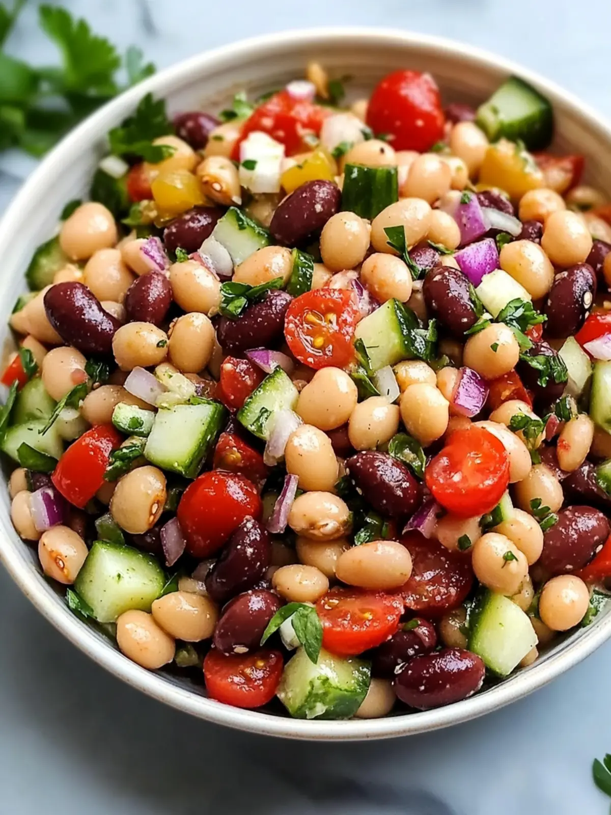 Simple Mediterranean Dense Bean Salad for Flavorful Meals 2 Mediterranean Dense Bean Salad