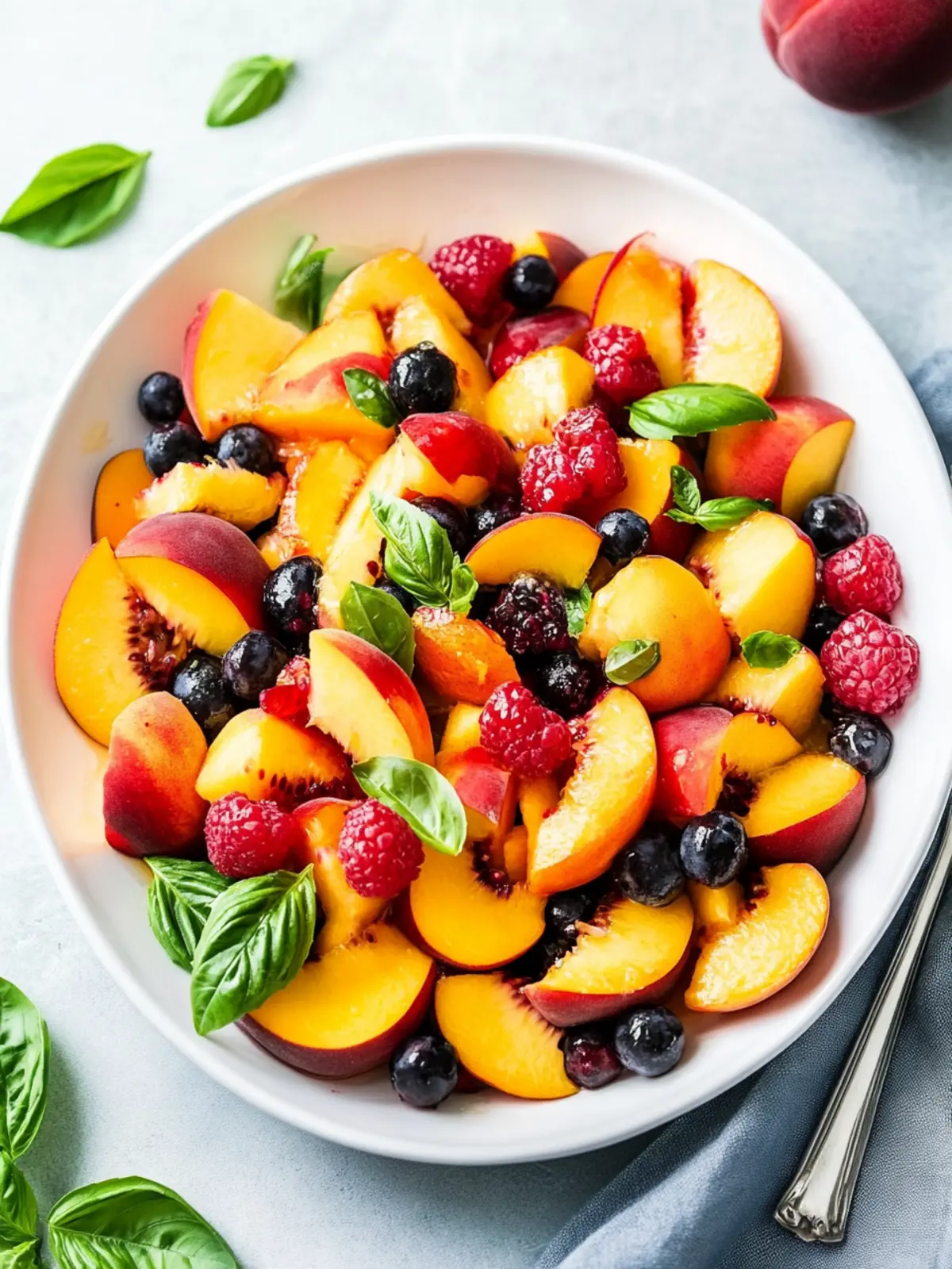 Honey Lime Basil Peach Fruit Salad for a Refreshing Twist 3 Honey Lime Basil Peach Fruit Salad